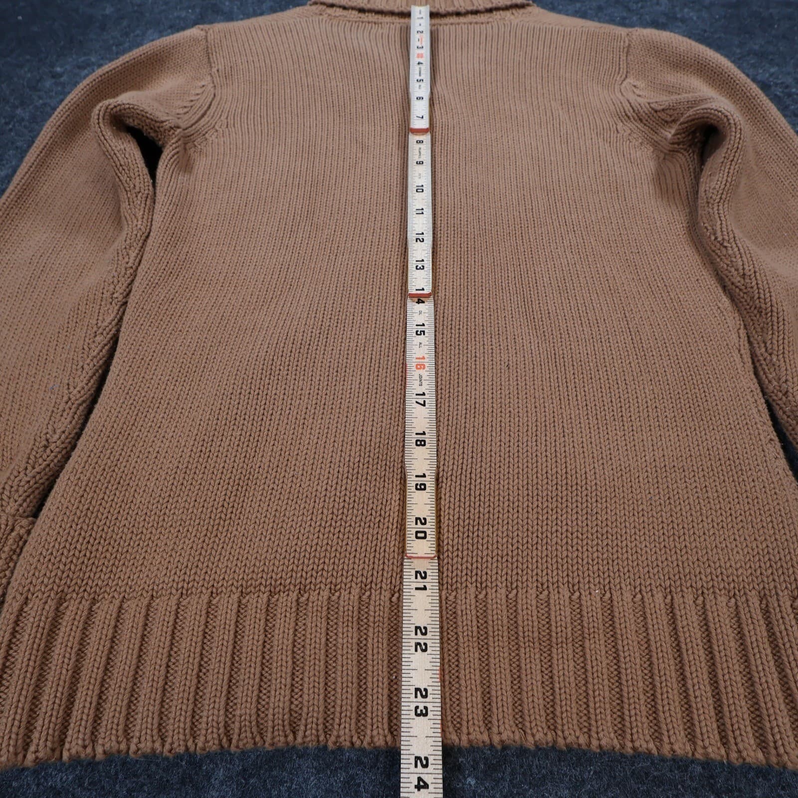 FDJ French Dressing Cardigan Sweater Womens Small Brown Cotton Shawl Collar Knit - Thumbnail 5