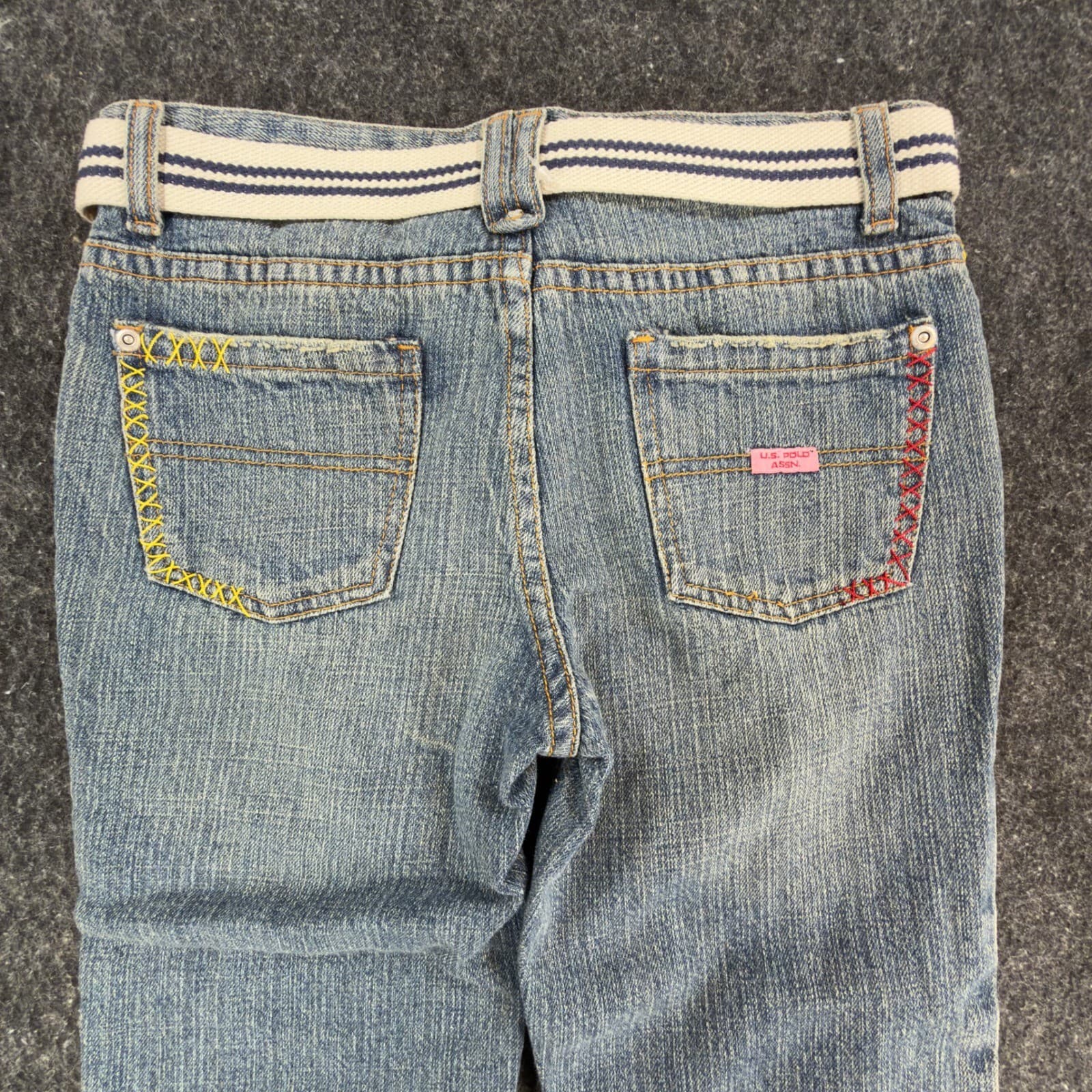 U.S. Polo Assn Jeans Girls 12 Blue Denim Butterfly Embroidered Y2K New With Tags - Thumbnail 12