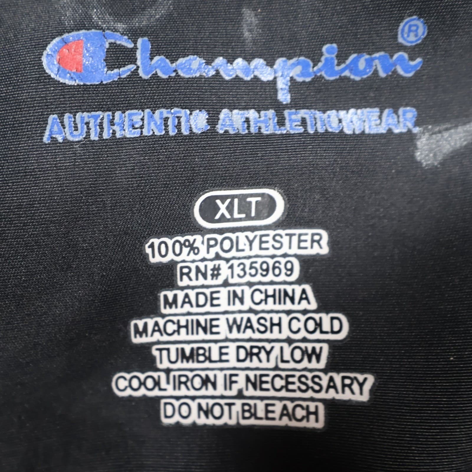 Champion Fleece Pullover Mens XLT Black Polyester Snap Neck Athletic Sweatshirt - Thumbnail 7