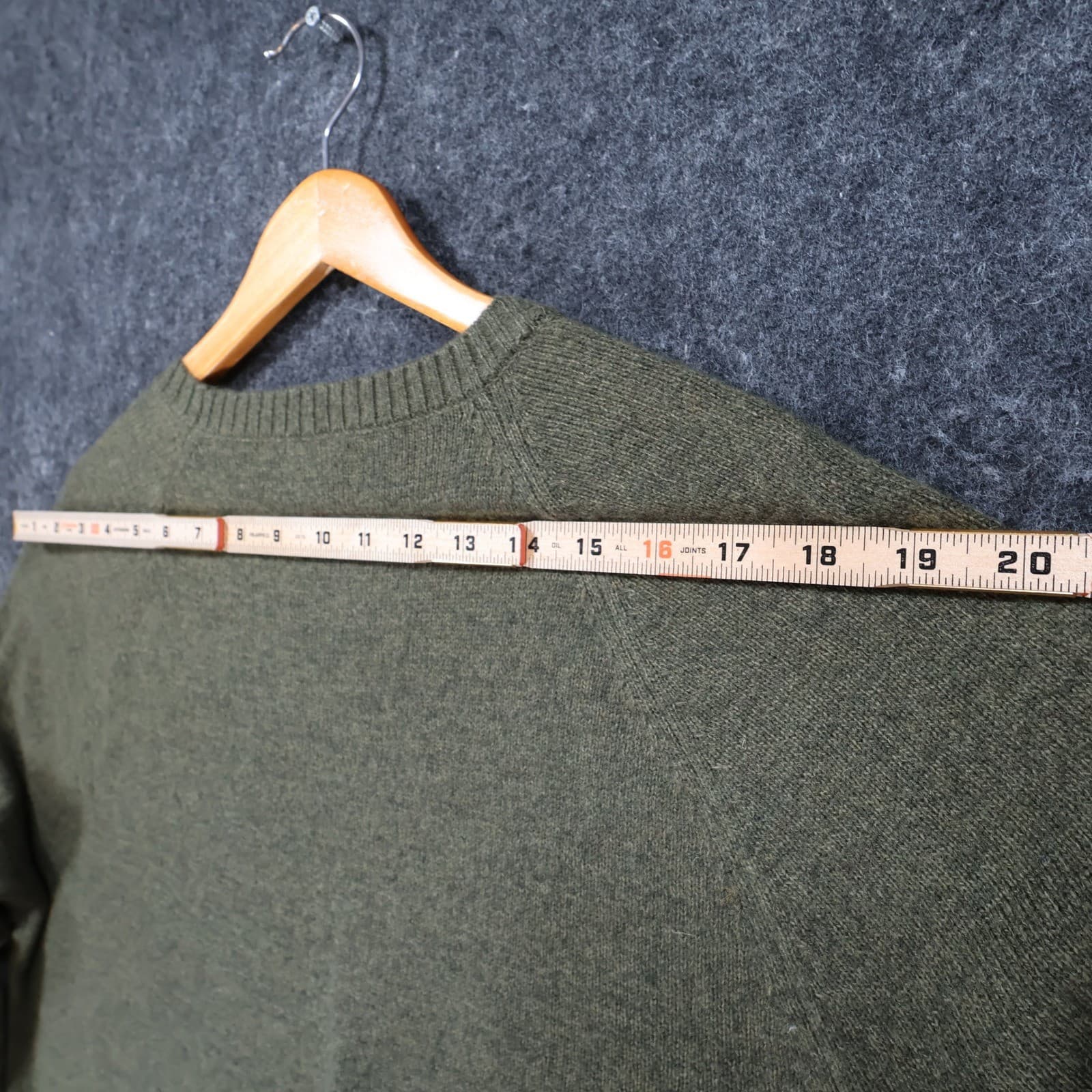 J.Crew Sweater Mens Large Green Lambs Wool Blend Raglan Crewneck Knit Classic - Thumbnail 6