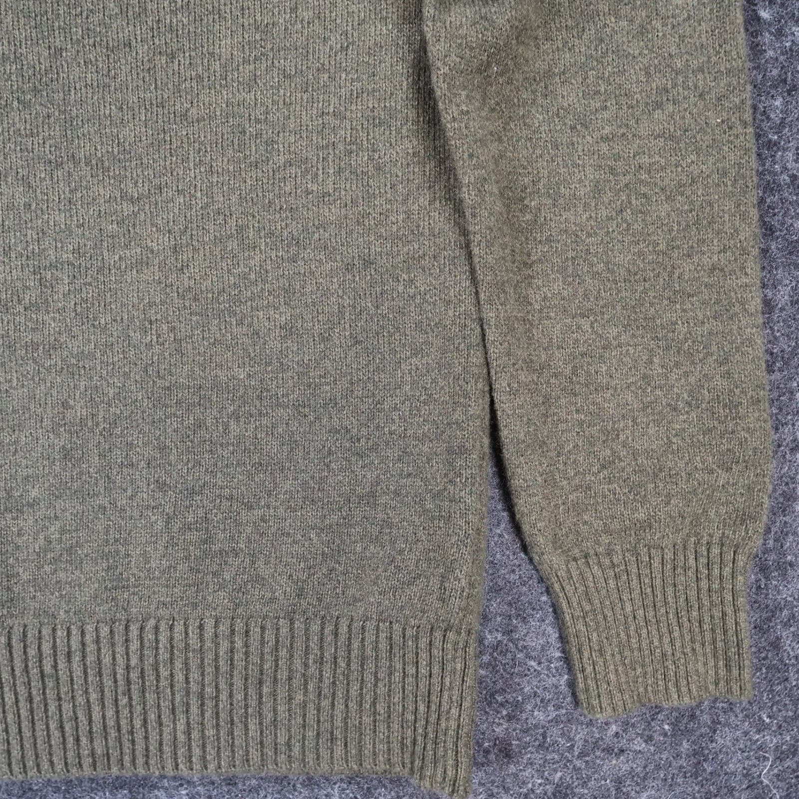 J.Crew Sweater Mens Large Green Lambs Wool Blend Raglan Crewneck Knit Classic - Thumbnail 10