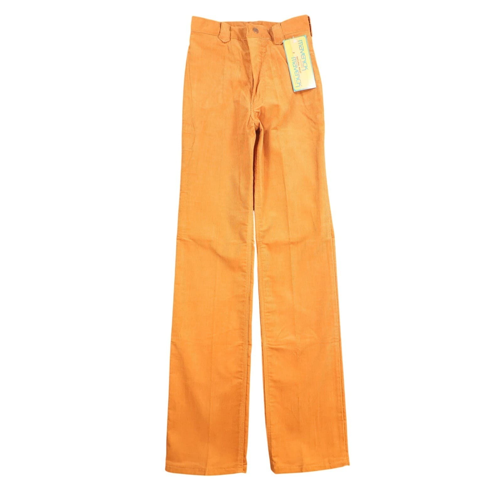 Maverick Corduroy Pants Juniors Size 7 Orange Vintage 80s New Old Stock NOS USA - Thumbnail 2