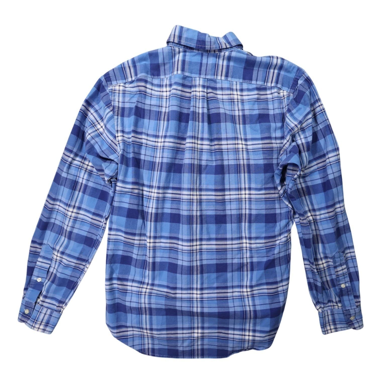 Ralph Lauren Button Down Shirt Mens L Blue Excellent Slim Fit Stretch Oxford - Thumbnail 2