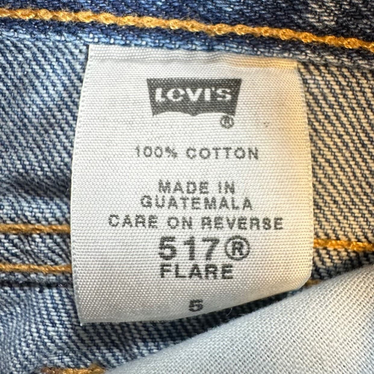 Levi's 517 Flare Jeans Girls Size 5 Blue 100% Cotton Regular Fit Y2K Vintage - Thumbnail 9