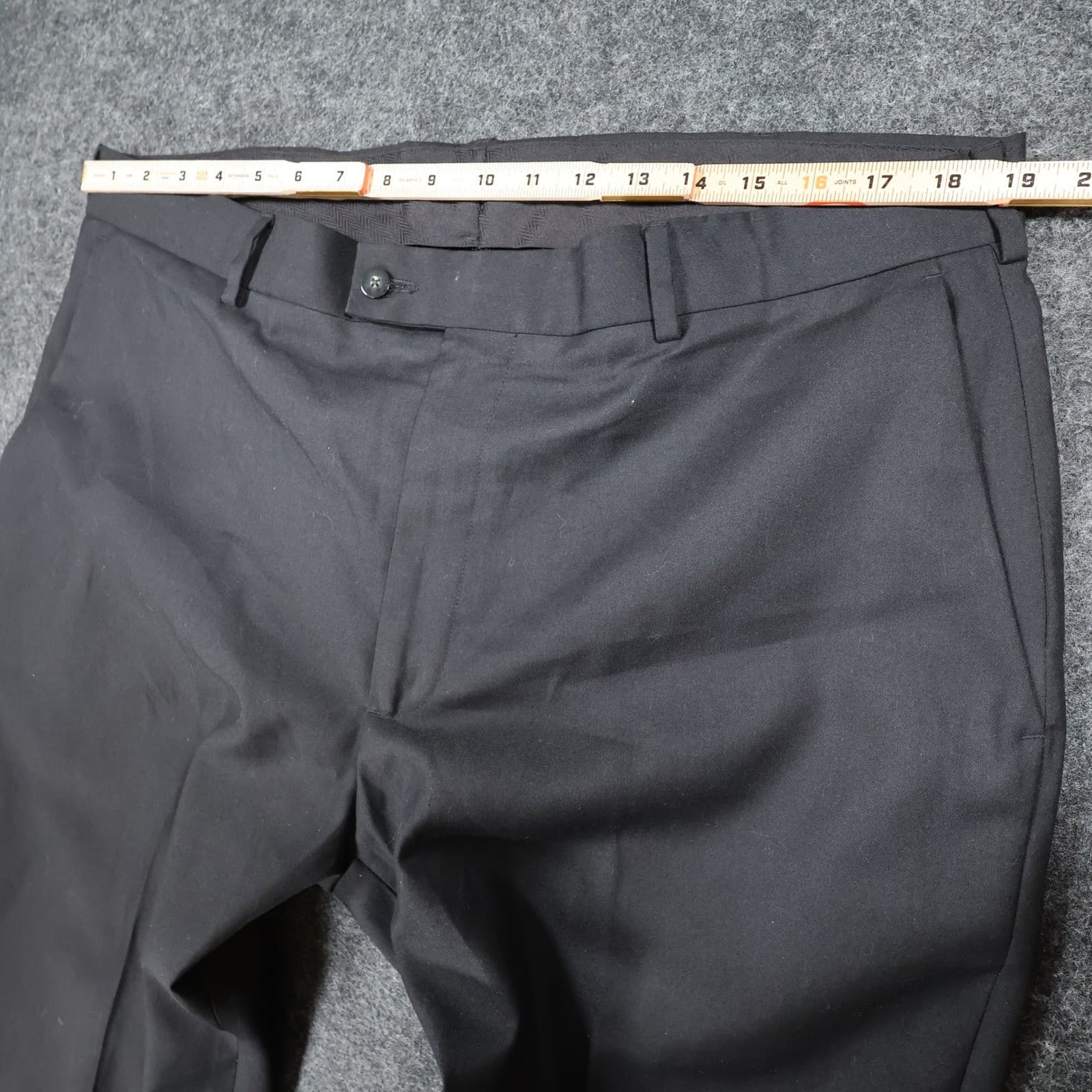 Perry Ellis Portfolio Dress Pants Mens 38x34 Black Poly Rayon Flat Front Slacks - Thumbnail 6