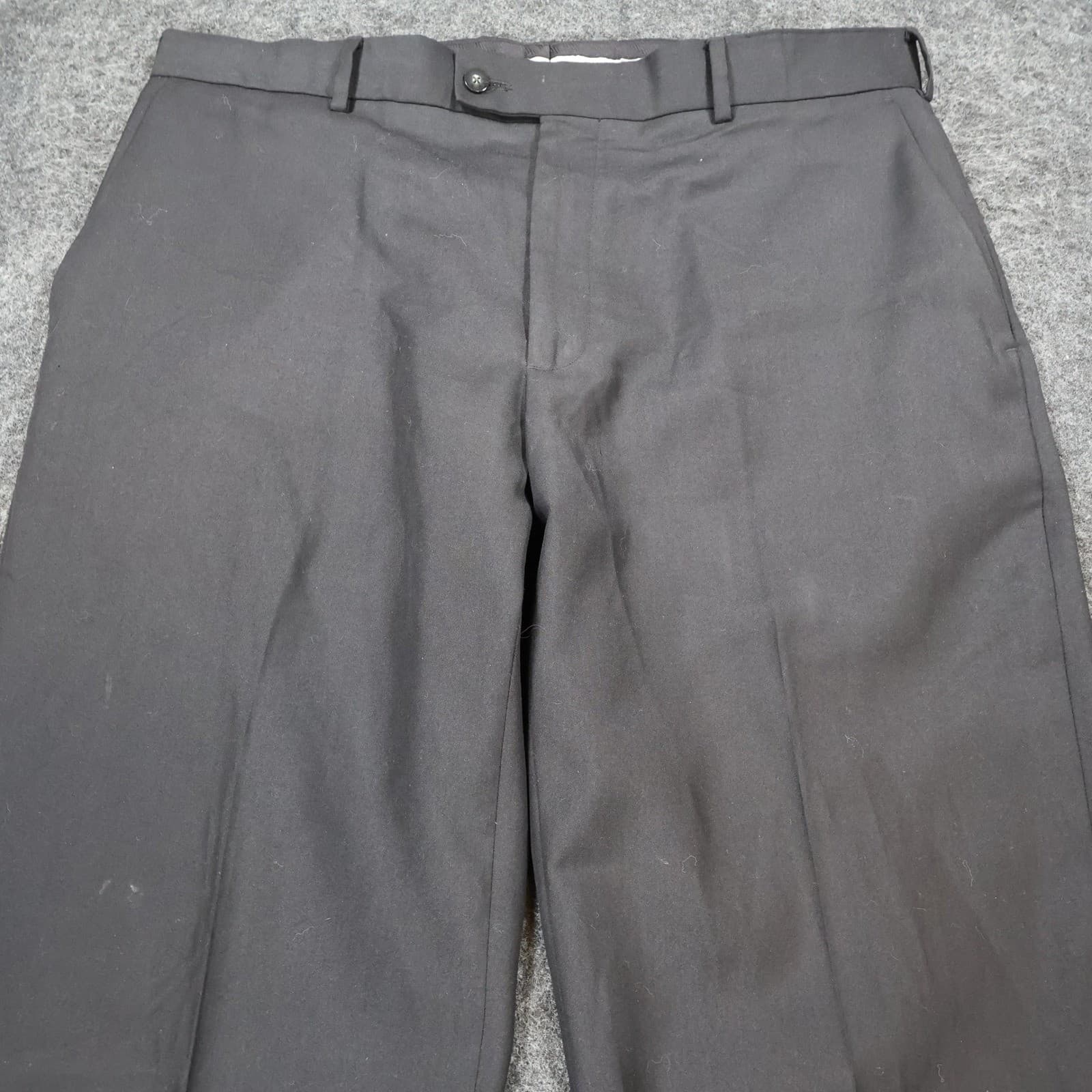 Perry Ellis Portfolio Dress Pants Mens 38x34 Black Poly Rayon Flat Front Slacks - Thumbnail 9