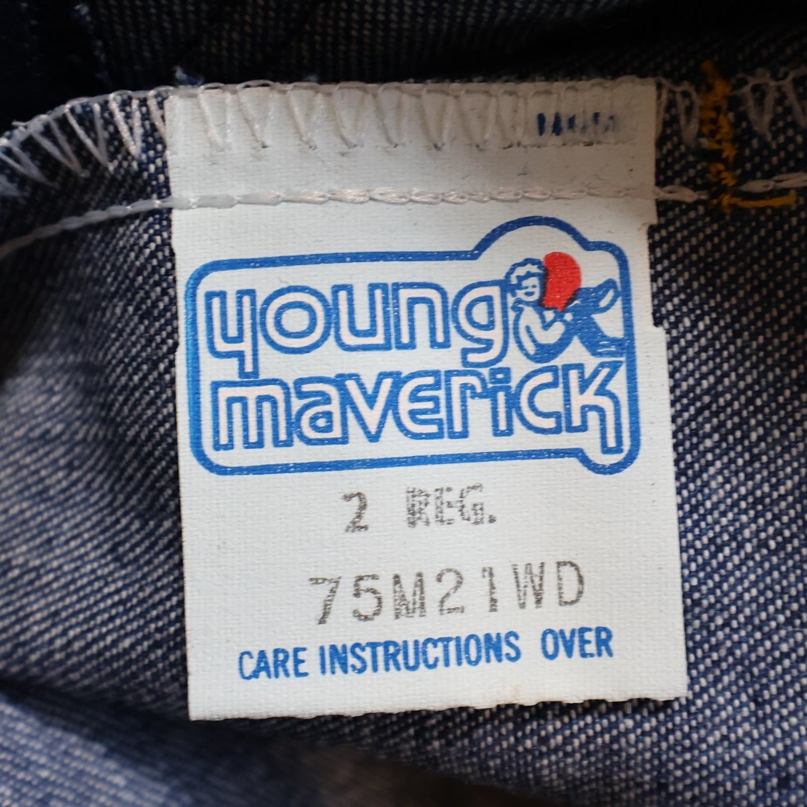 Young Maverick Jeans Toddler 2 Blue Cotton Straight Leg Vintage 70s 80s NOS - Thumbnail 10