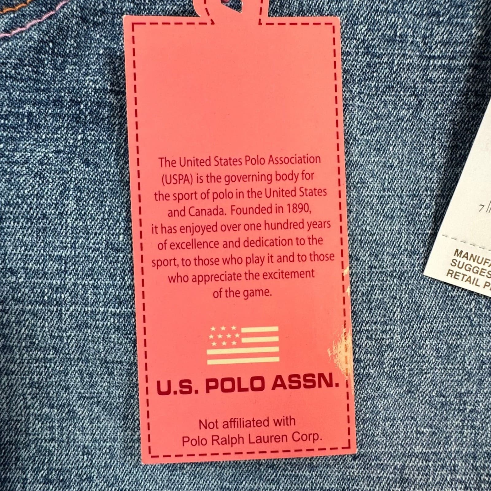 U.S. Polo Assn Jeans Girls 8 Blue Ramie Cotton Stretch Flare Y2K With Belt New - Thumbnail 7