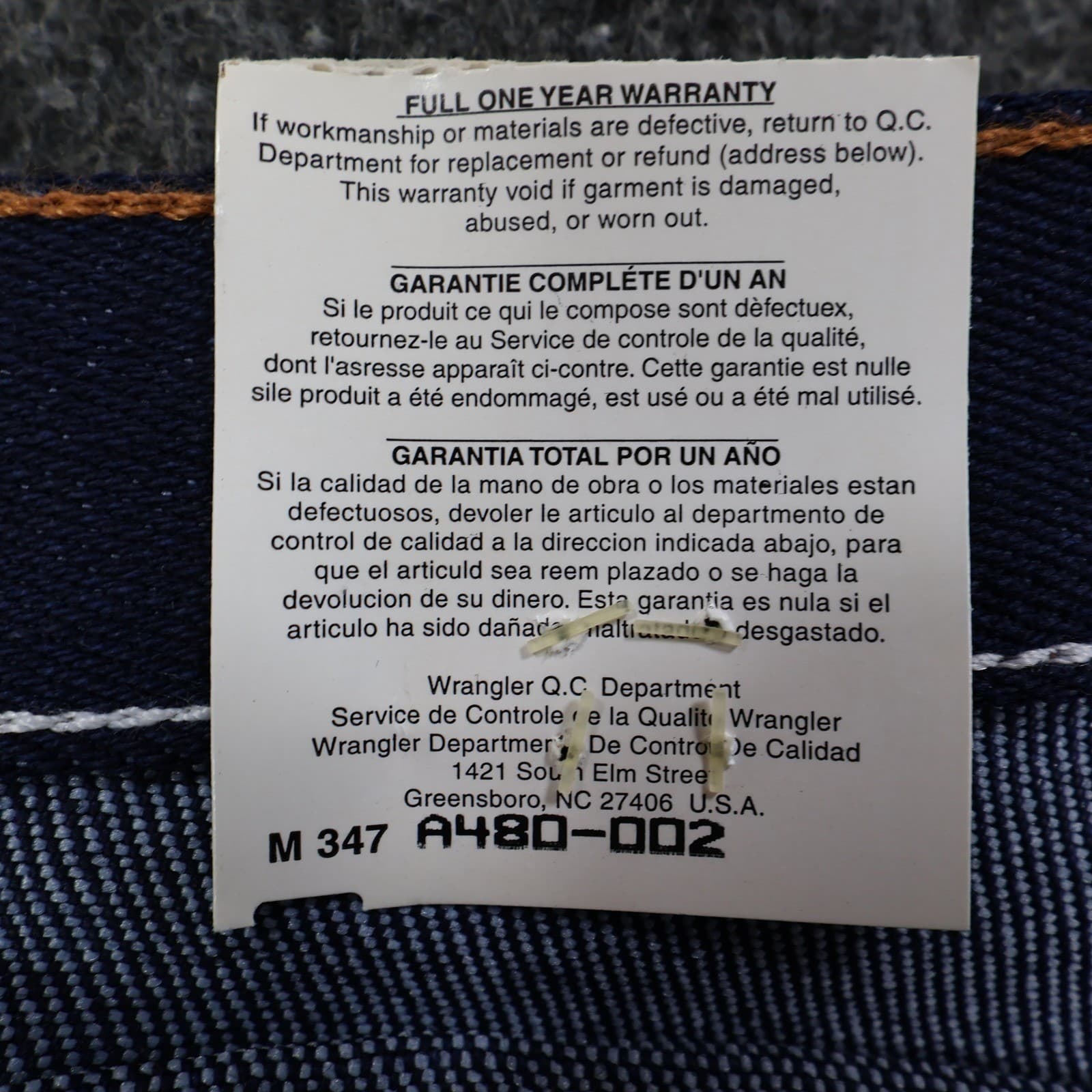Wrangler Cowboy Cut Jeans Mens 36x34 Blue Cotton Stretch Regular Fit Vintage 90s - Thumbnail 11