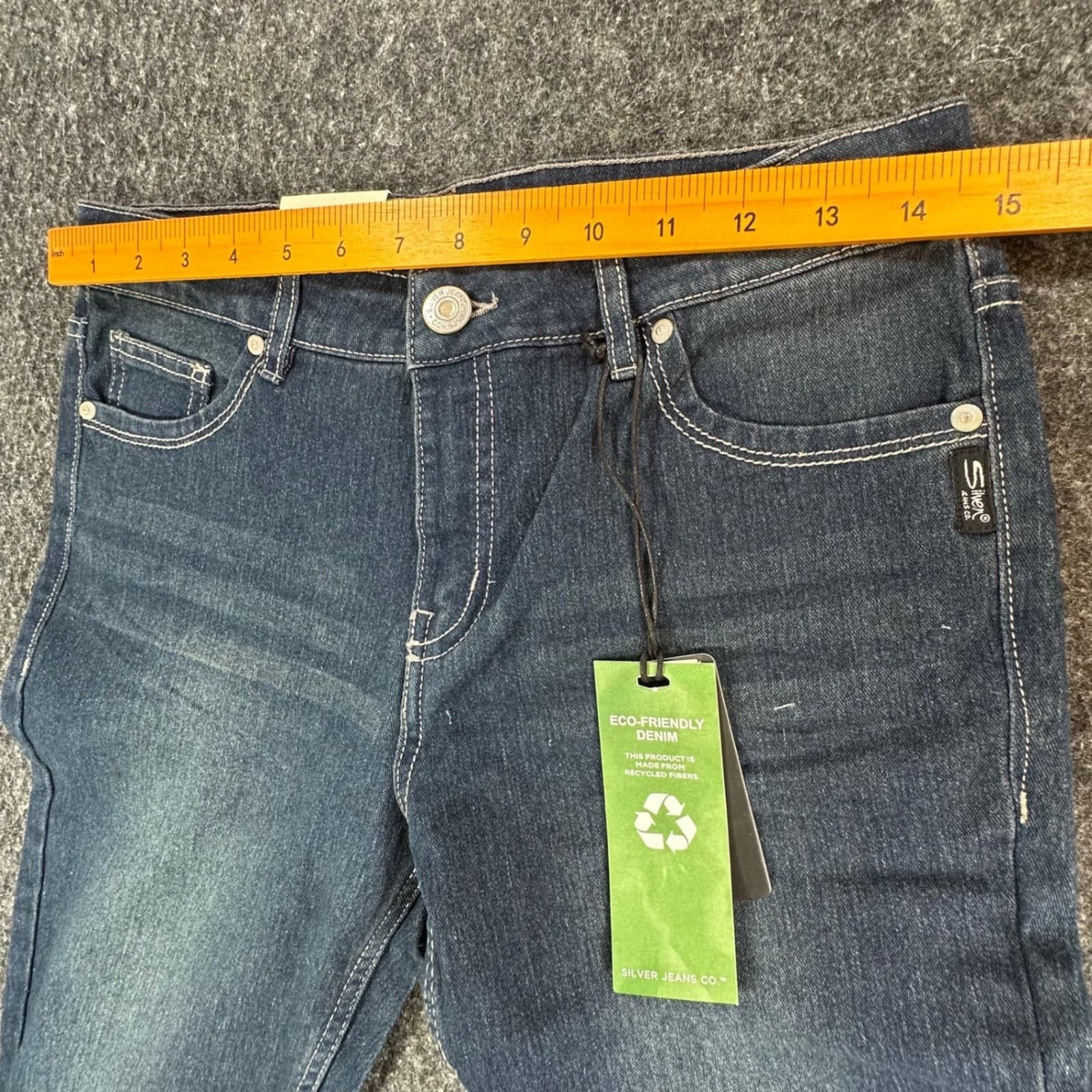 Silver Jeans Co Sasha Skinny Jeans Girls 16 Blue Eco Friendly Recycled Denim - Thumbnail 5