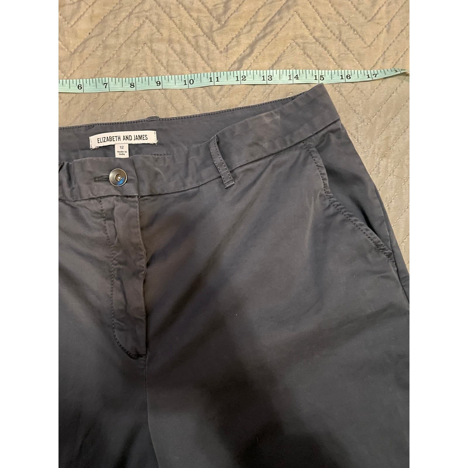Elizabeth and James Women's Size 12 Cropped Dark Gray Dress Pants - Thumbnail 5