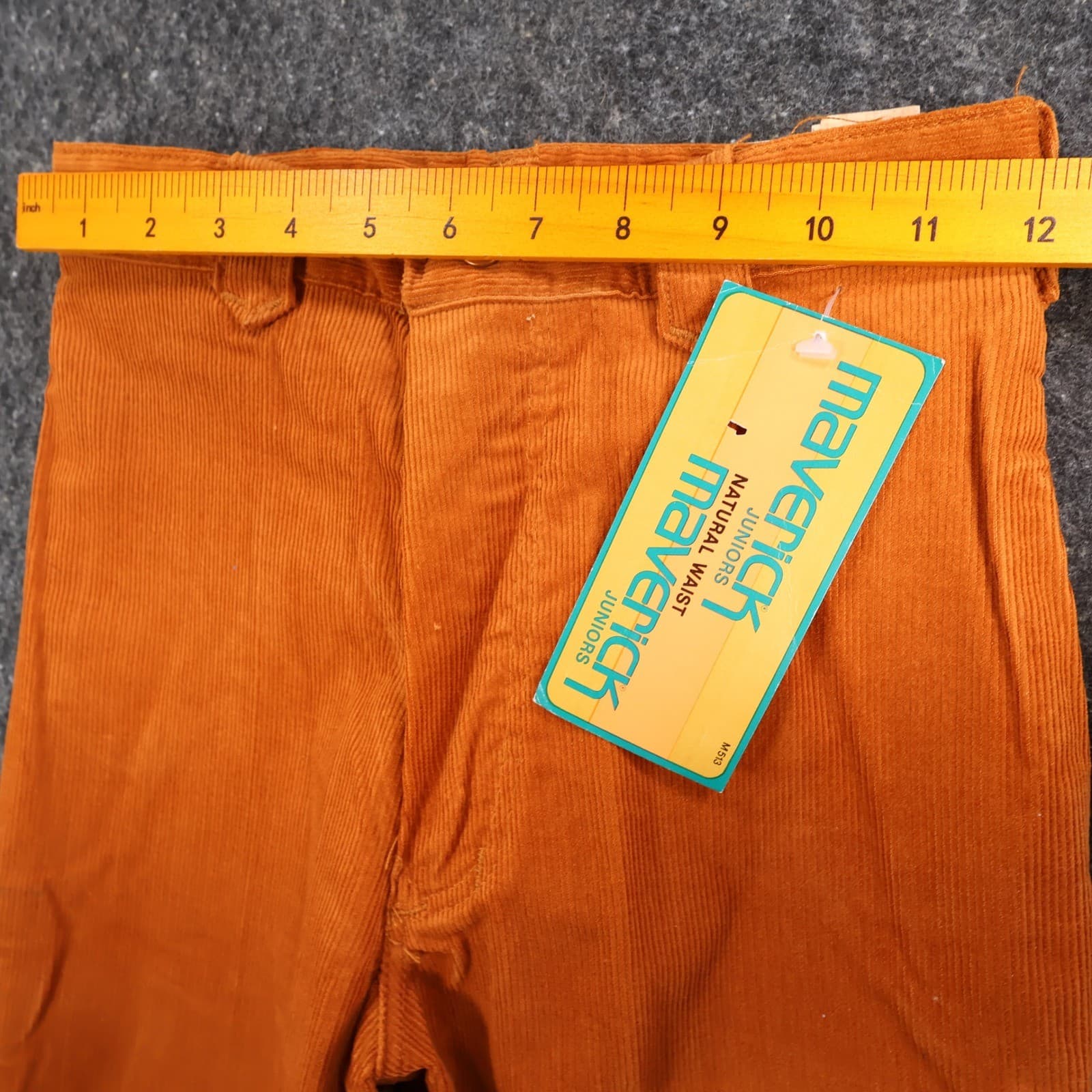 Maverick Corduroy Pants Juniors Size 7 Orange Vintage 80s New Old Stock NOS USA - Thumbnail 7