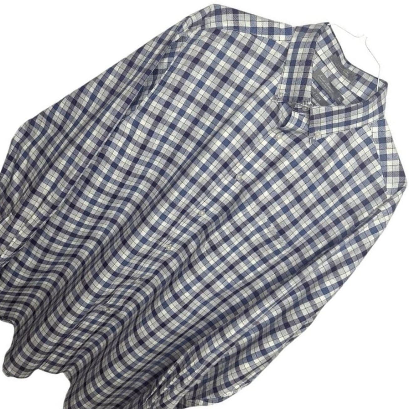 Daniel Cremieux Signature Collection Men's XL Plaid Button Down Shirt Blue - Thumbnail 3