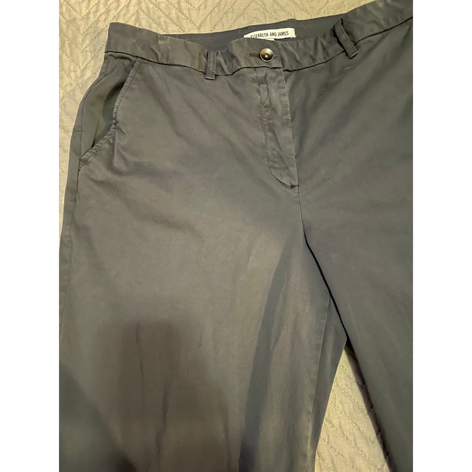 Elizabeth and James Women's Size 12 Cropped Dark Gray Dress Pants - Thumbnail 2