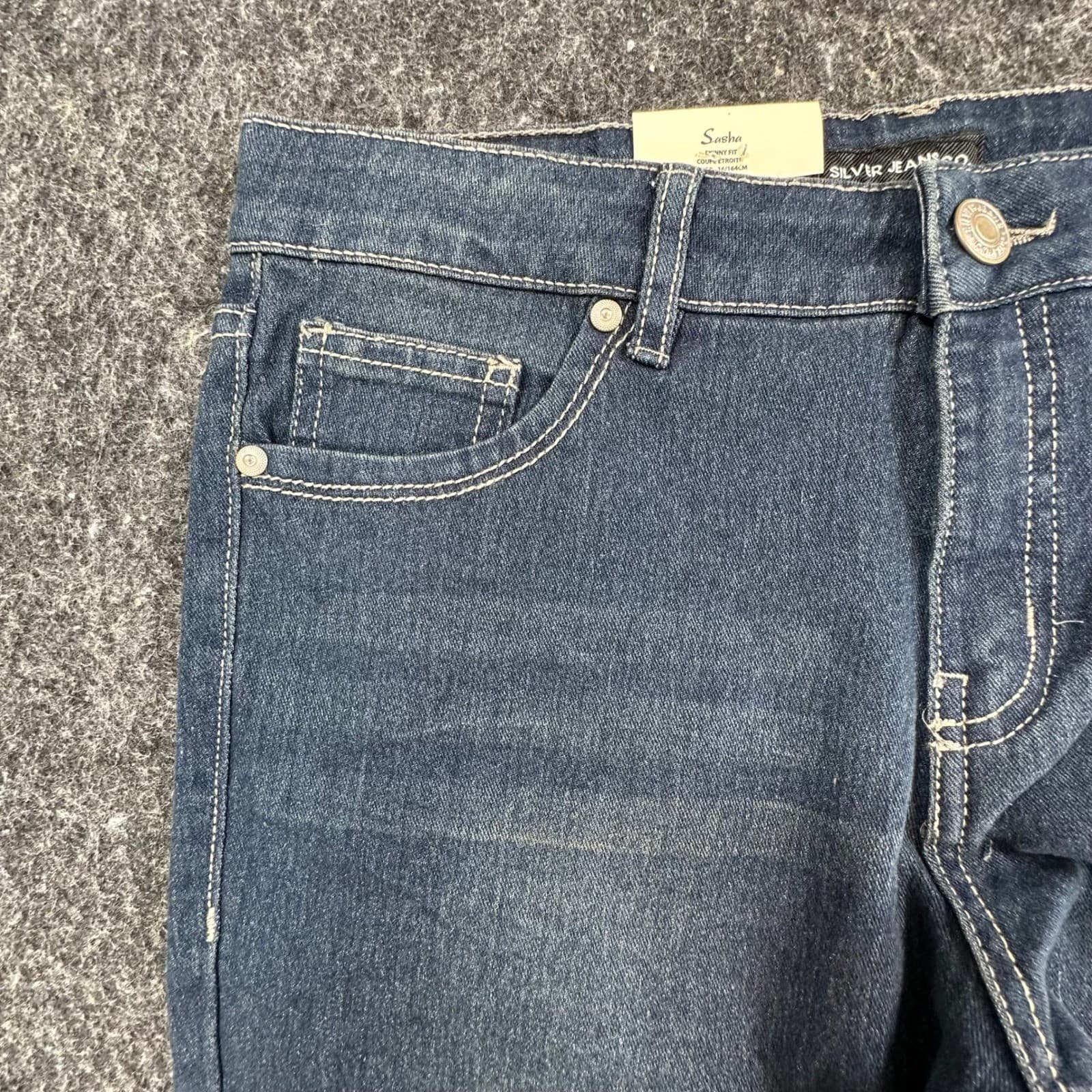 Silver Jeans Co Sasha Skinny Jeans Girls 16 Blue Eco Friendly Recycled Denim - Thumbnail 13