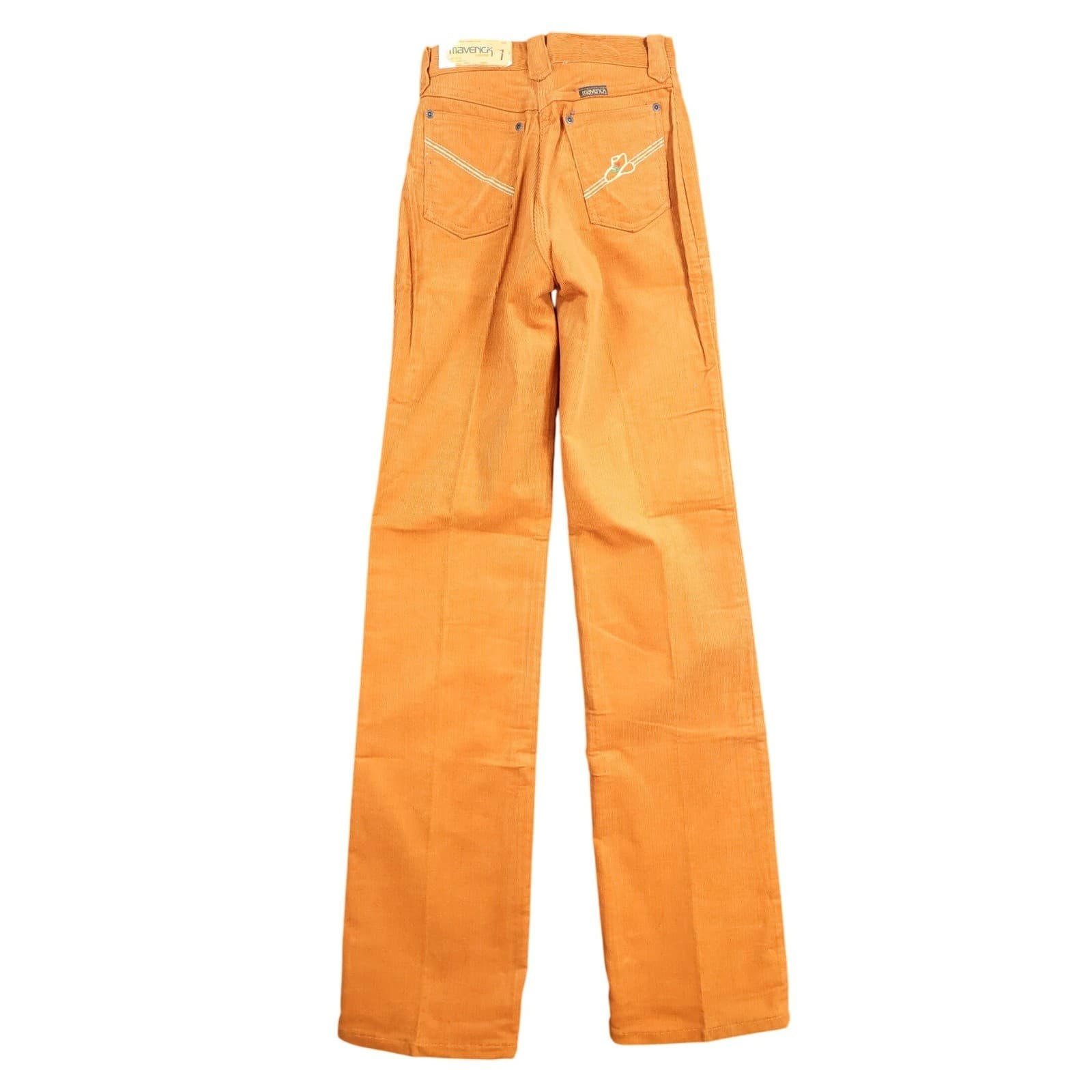 Maverick Corduroy Pants Juniors Size 7 Orange Vintage 80s New Old Stock NOS USA - Thumbnail 3