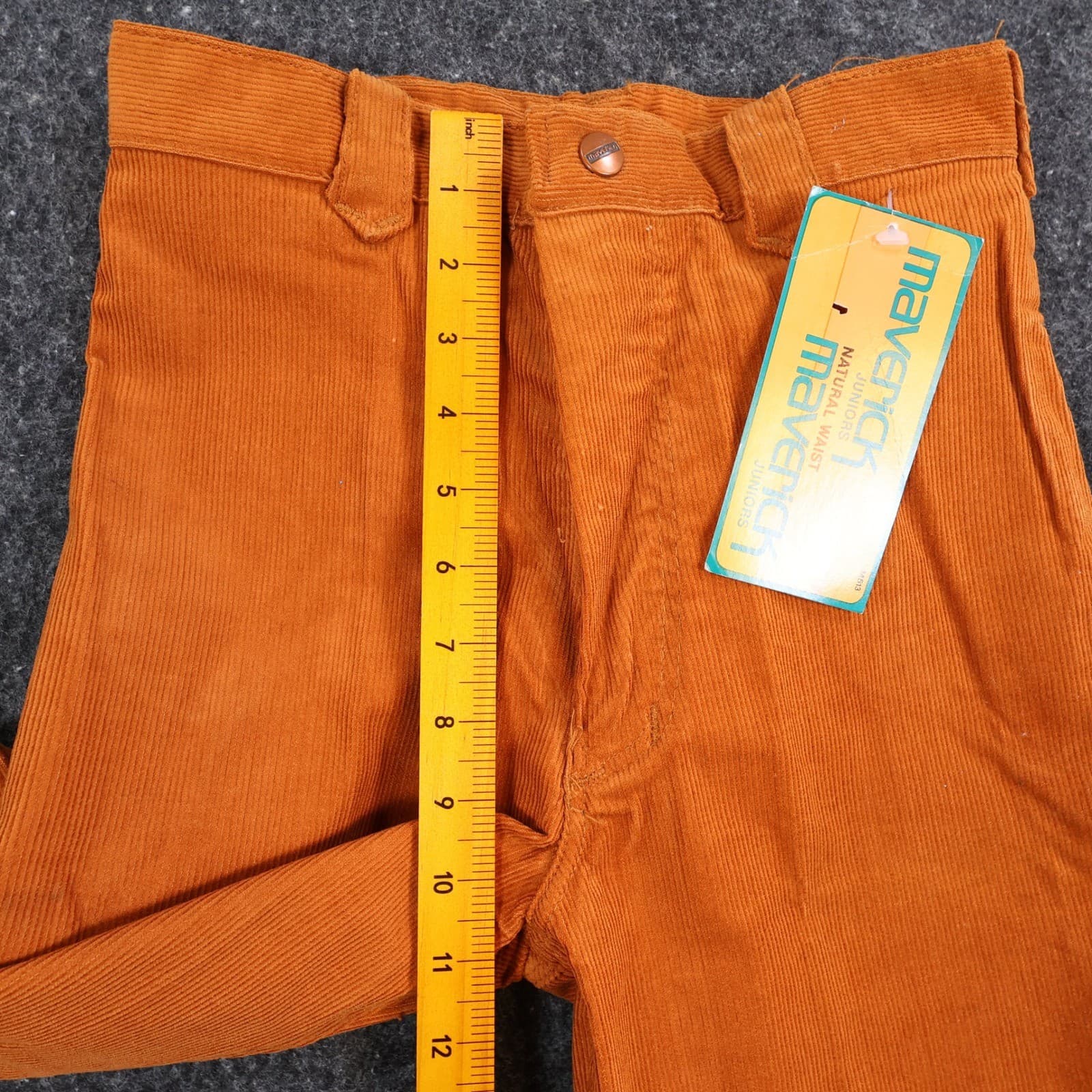 Maverick Corduroy Pants Juniors Size 7 Orange Vintage 80s New Old Stock NOS USA - Thumbnail 6