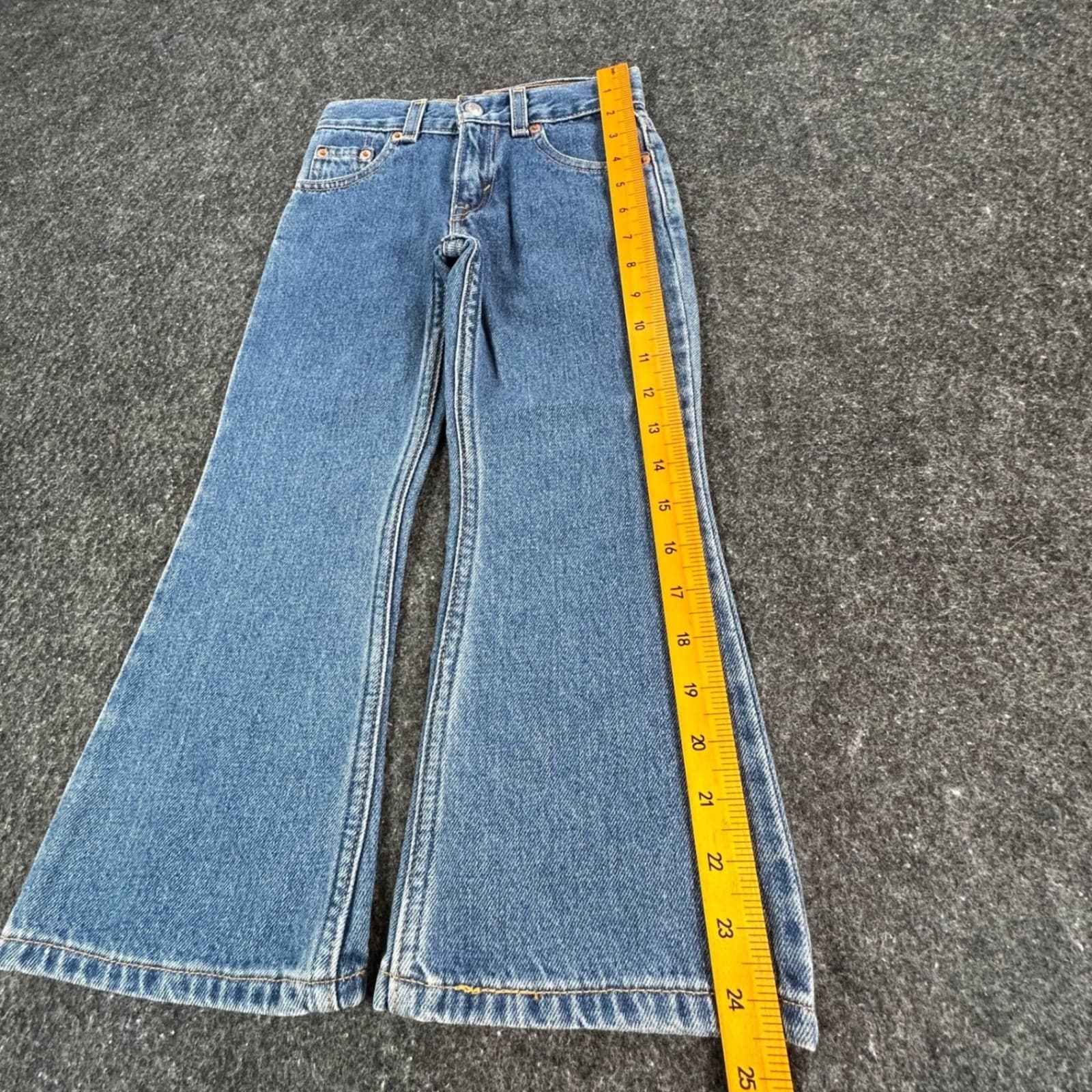 Levi's 517 Flare Jeans Girls Size 5 Blue 100% Cotton Regular Fit Y2K Vintage - Thumbnail 3