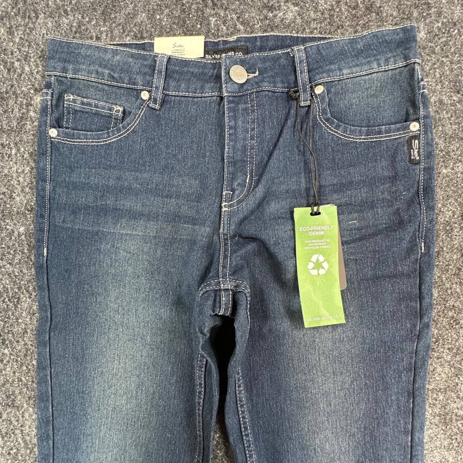 Silver Jeans Co Sasha Skinny Jeans Girls 16 Blue Eco Friendly Recycled Denim - Thumbnail 11