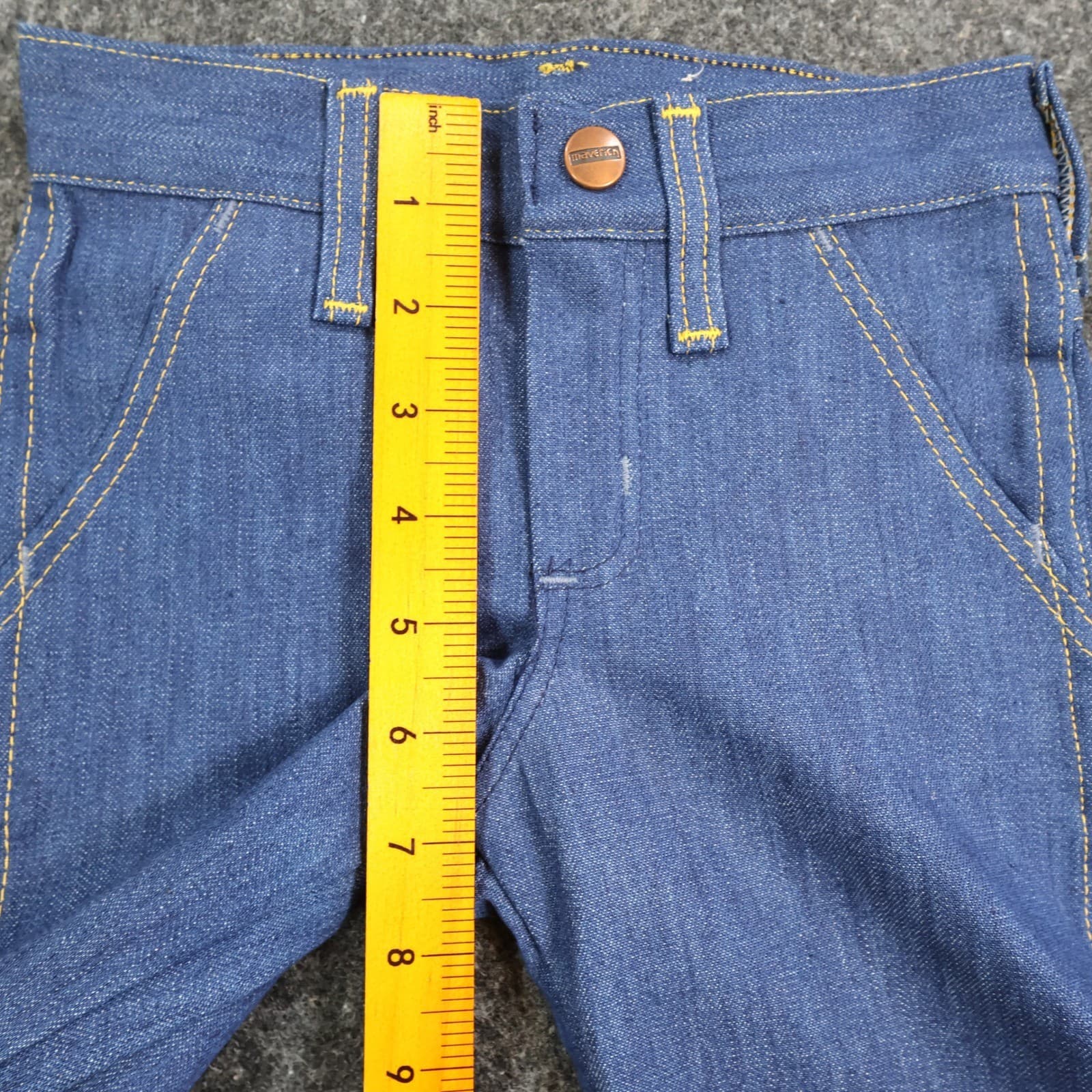 Young Maverick Jeans Toddler 2 Blue Cotton Straight Leg Vintage 70s 80s NOS - Thumbnail 7