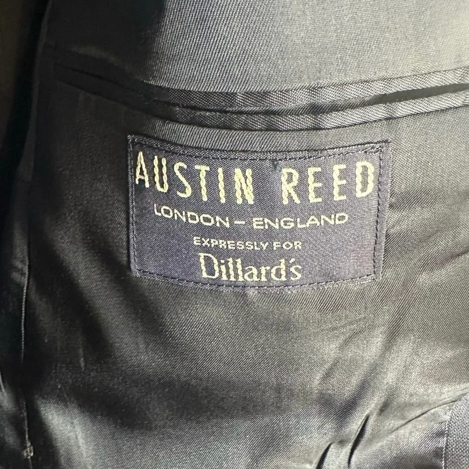 Austin Reed London England Mens 40R Navy Blue Wool Blend Suit Sport Coat Blazer - Thumbnail 4