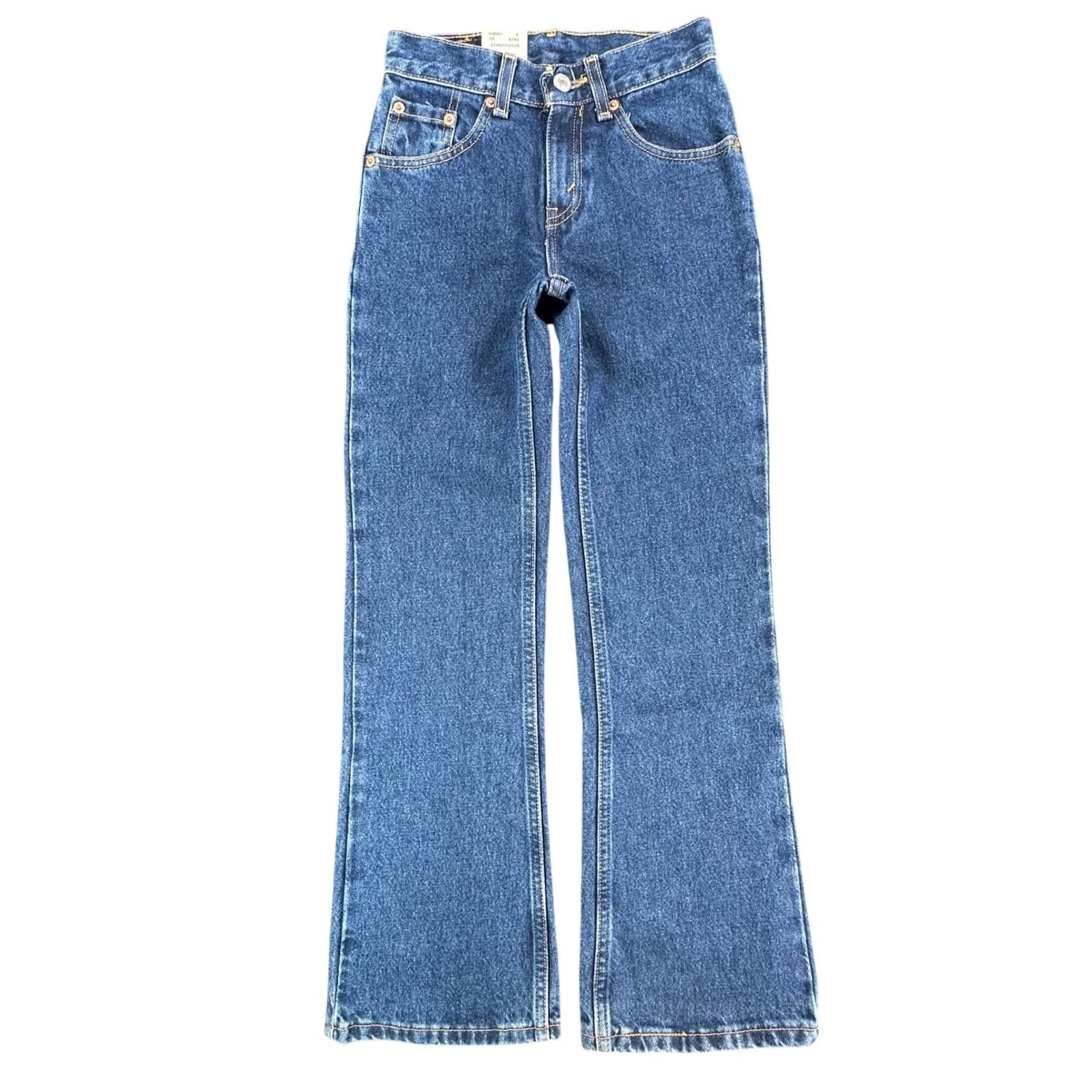 Levi's 517 Flare Jeans Girls Size 10 Slim Blue Denim Cotton Y2K New With Tags - Thumbnail 2