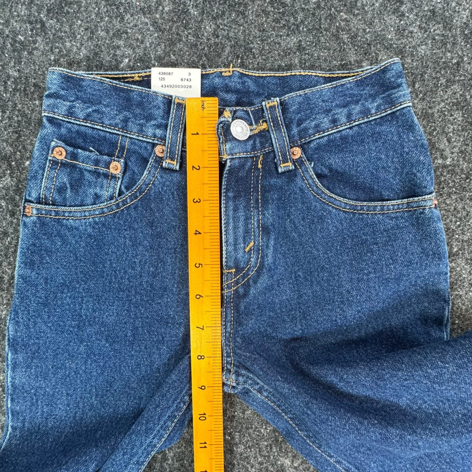 Levi's 517 Flare Jeans Girls Size 10 Slim Blue Denim Cotton Y2K New With Tags - Thumbnail 5