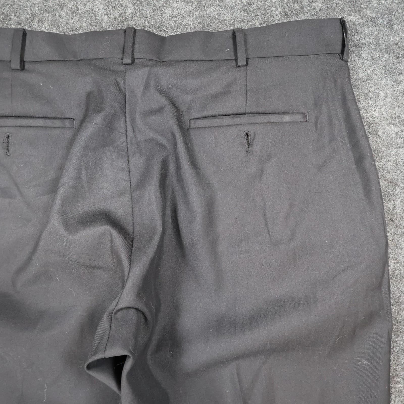 Perry Ellis Portfolio Dress Pants Mens 38x34 Black Poly Rayon Flat Front Slacks - Thumbnail 12
