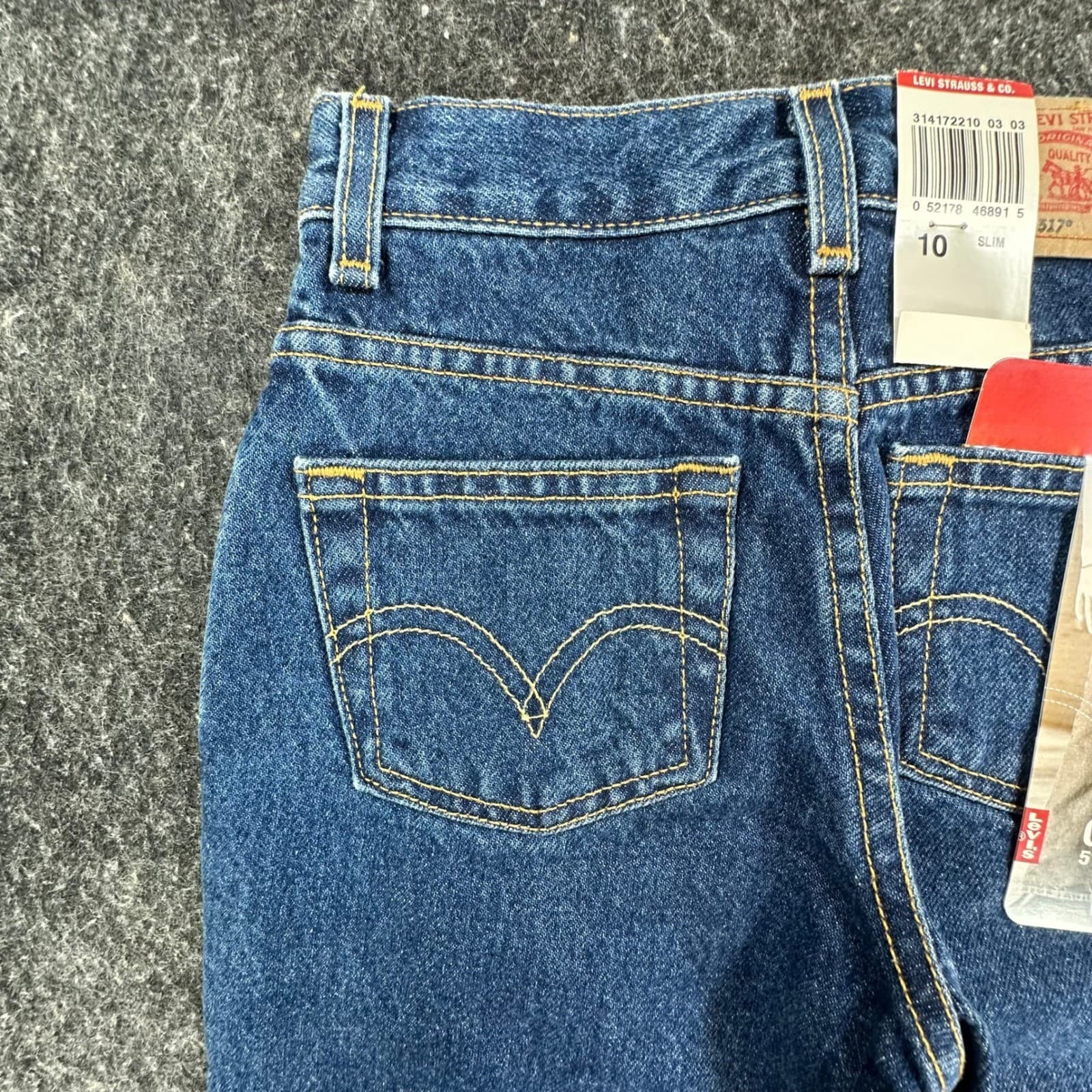 Levi's 517 Flare Jeans Girls Size 10 Slim Blue Denim Cotton Y2K New With Tags - Thumbnail 14