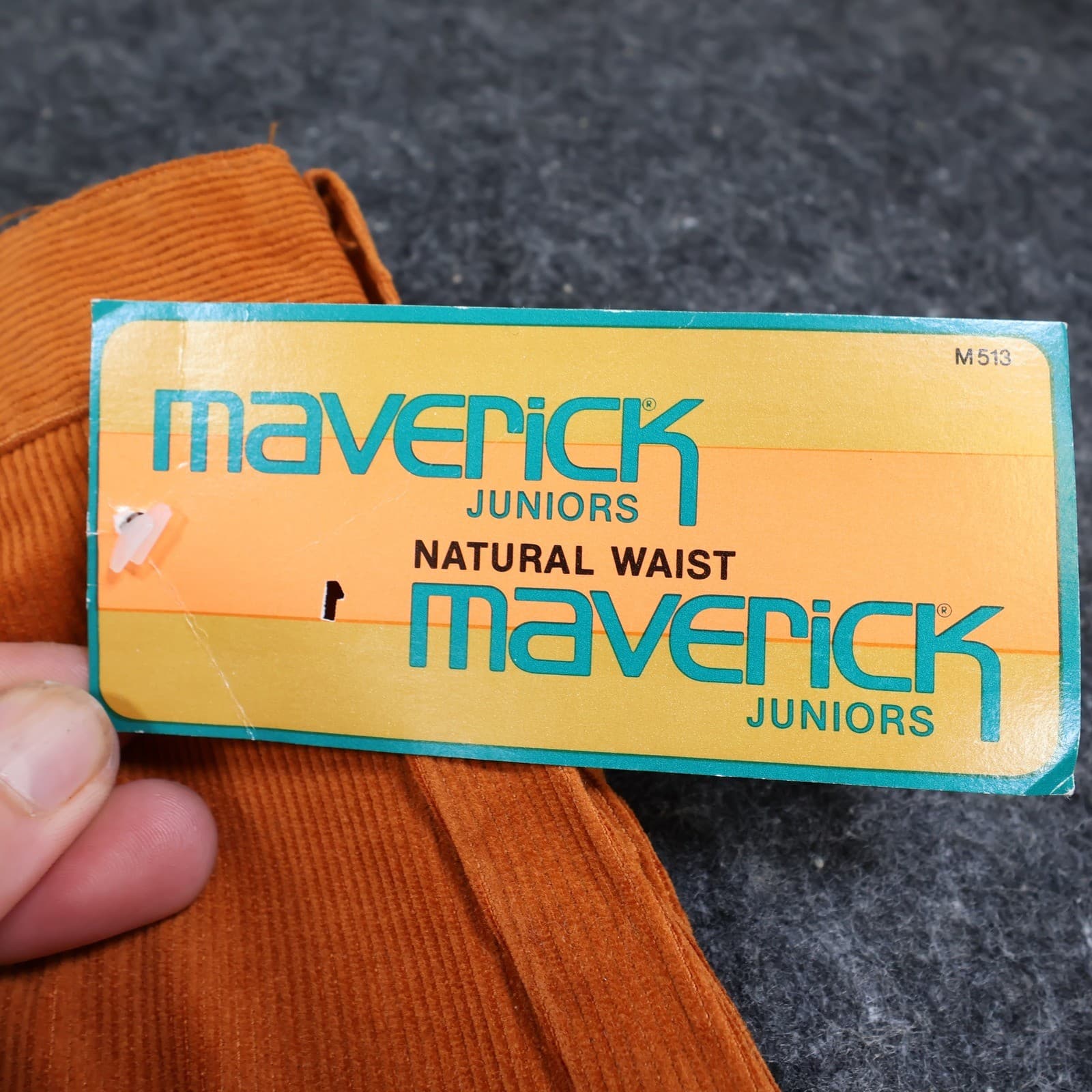 Maverick Corduroy Pants Juniors Size 7 Orange Vintage 80s New Old Stock NOS USA - Thumbnail 9