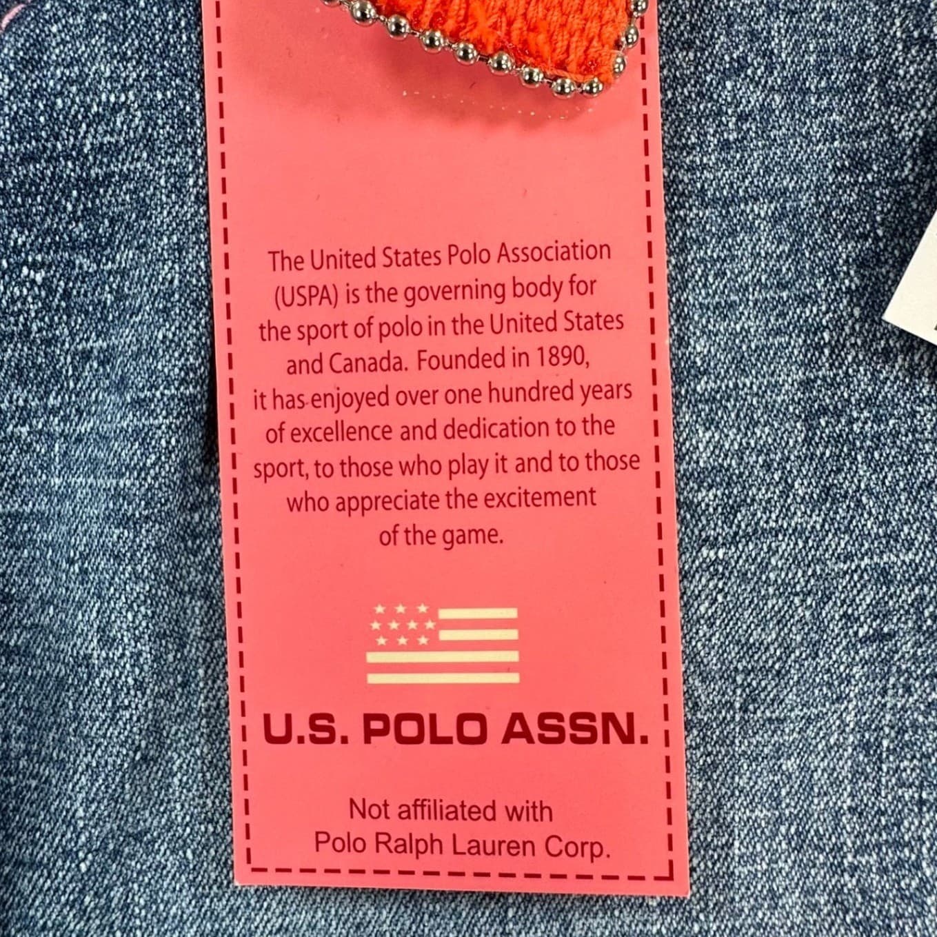 U.S. Polo Assn Flare Jeans Girls 8 Blue Ramie Cotton Stretch Y2K With Belt - Thumbnail 7