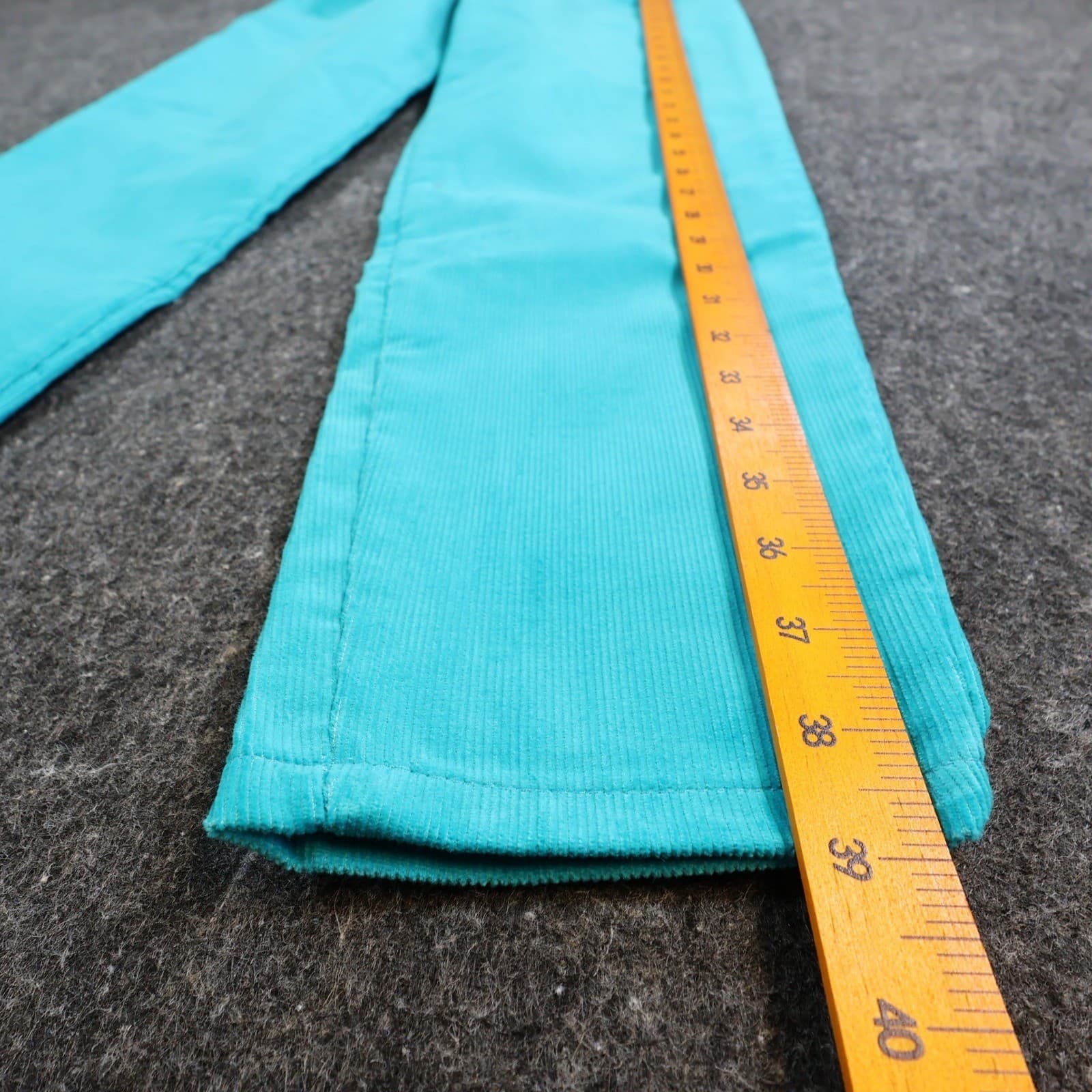 Levi's Corduroy Pants Girls 14 Slim Turquoise Blue Vintage 80s 90s New Old Stock - Thumbnail 4