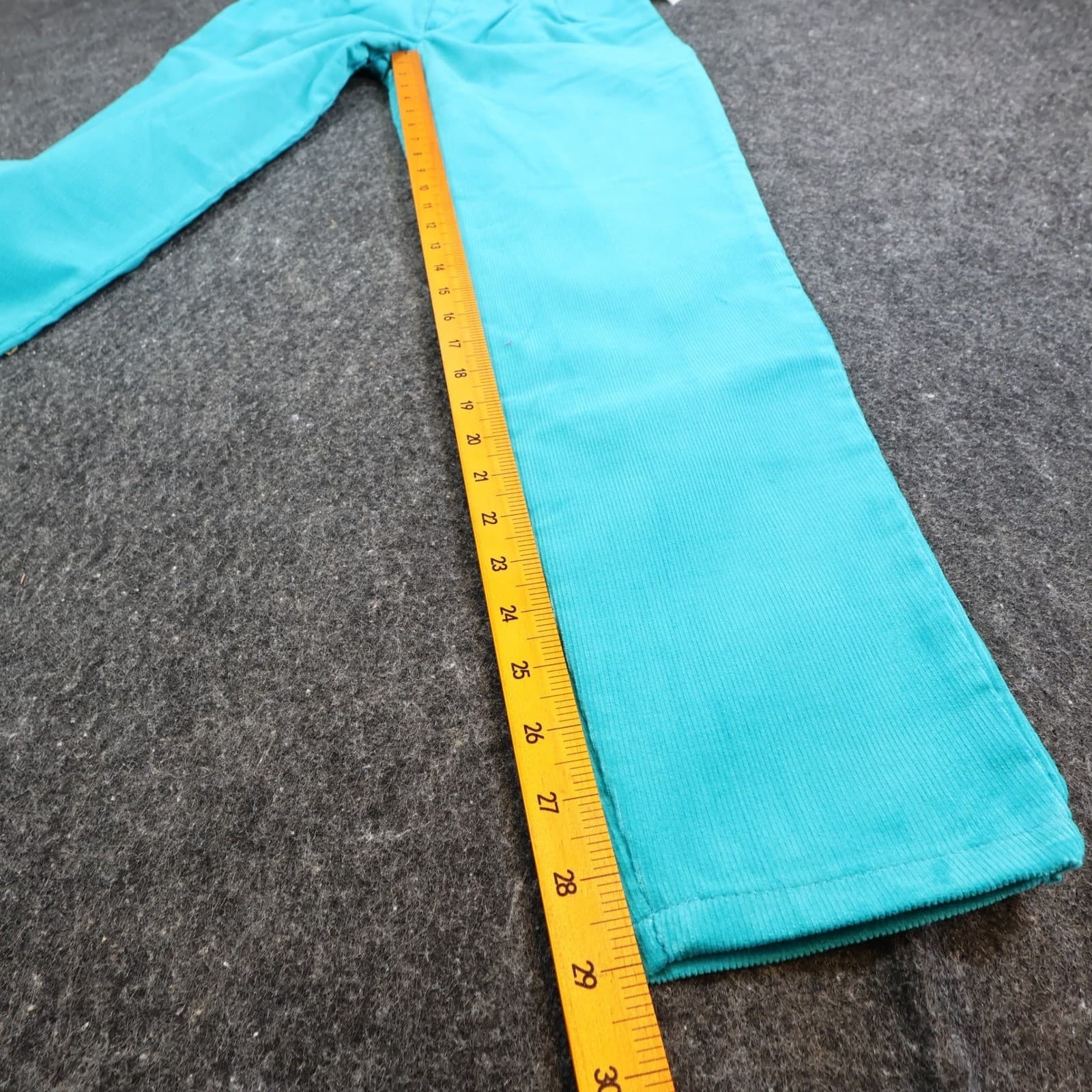 Levi's Corduroy Pants Girls 14 Slim Turquoise Blue Vintage 80s 90s New Old Stock - Thumbnail 5