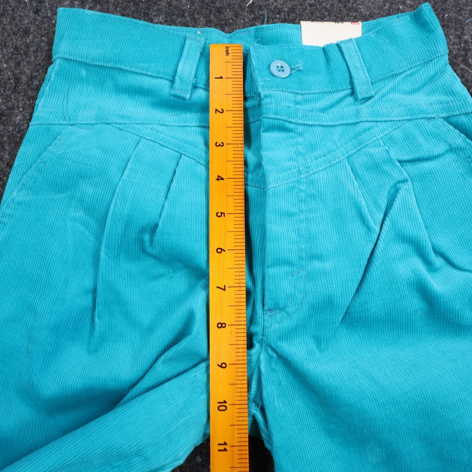 Levi's Corduroy Pants Girls 14 Slim Turquoise Blue Vintage 80s 90s New Old Stock - Thumbnail 7
