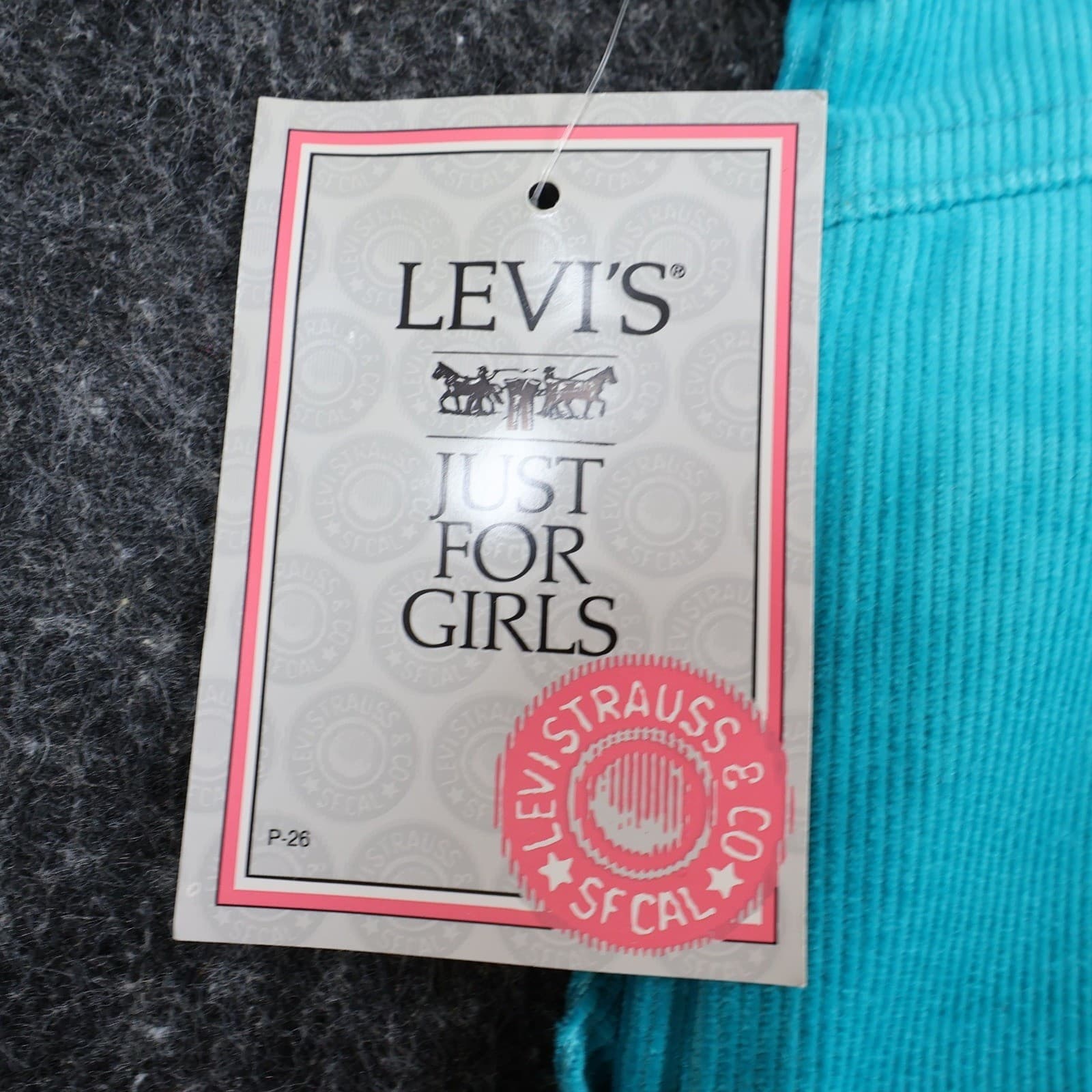 Levi's Corduroy Pants Girls 14 Slim Turquoise Blue Vintage 80s 90s New Old Stock - Thumbnail 12