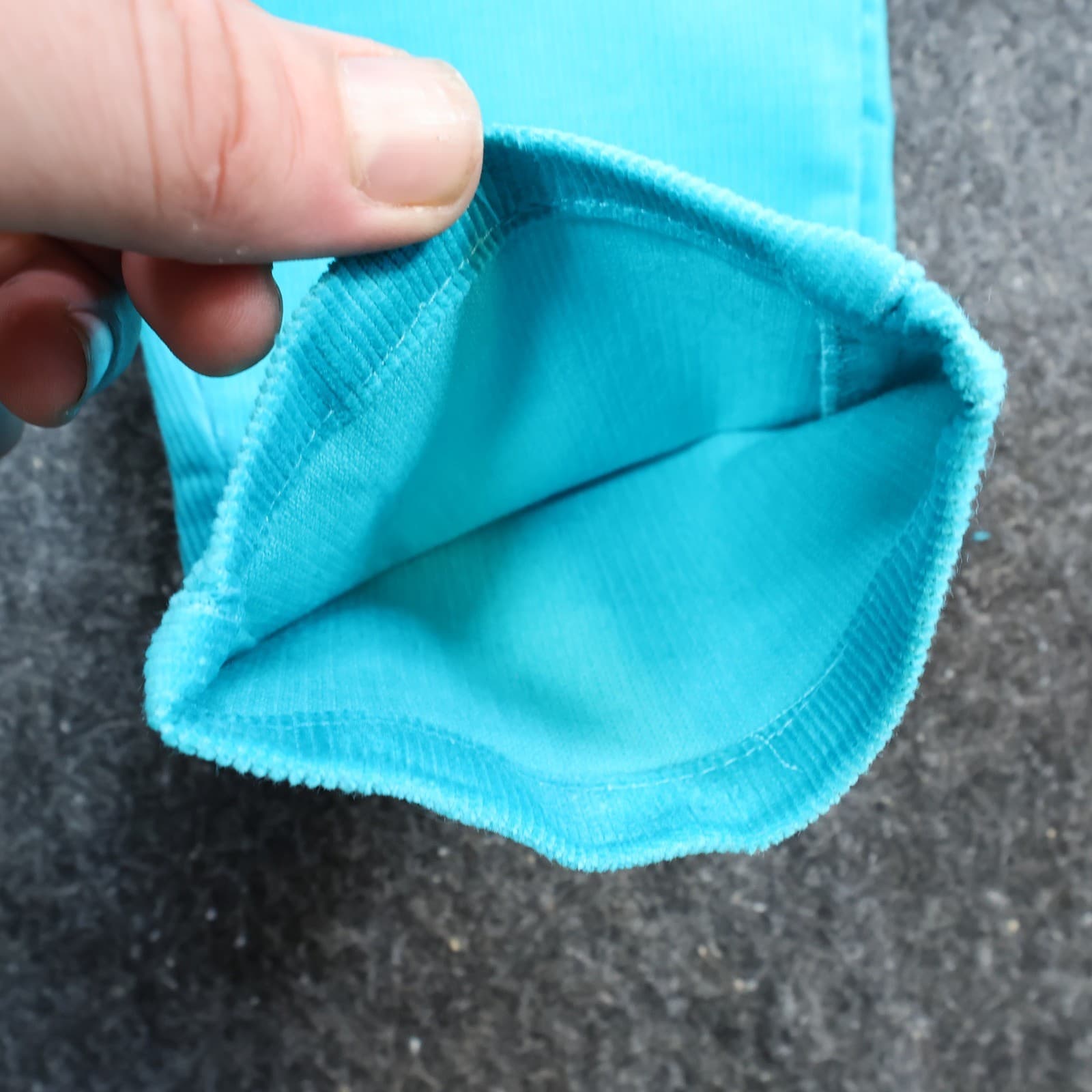 Levi's Corduroy Pants Girls 14 Slim Turquoise Blue Vintage 80s 90s New Old Stock - Thumbnail 16