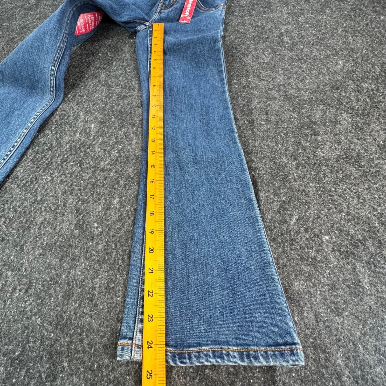 Levi's 517 Flare Jeans Girls 7 Blue Cotton Stretch Regular Fit Y2K Vintage NWT - Thumbnail 4