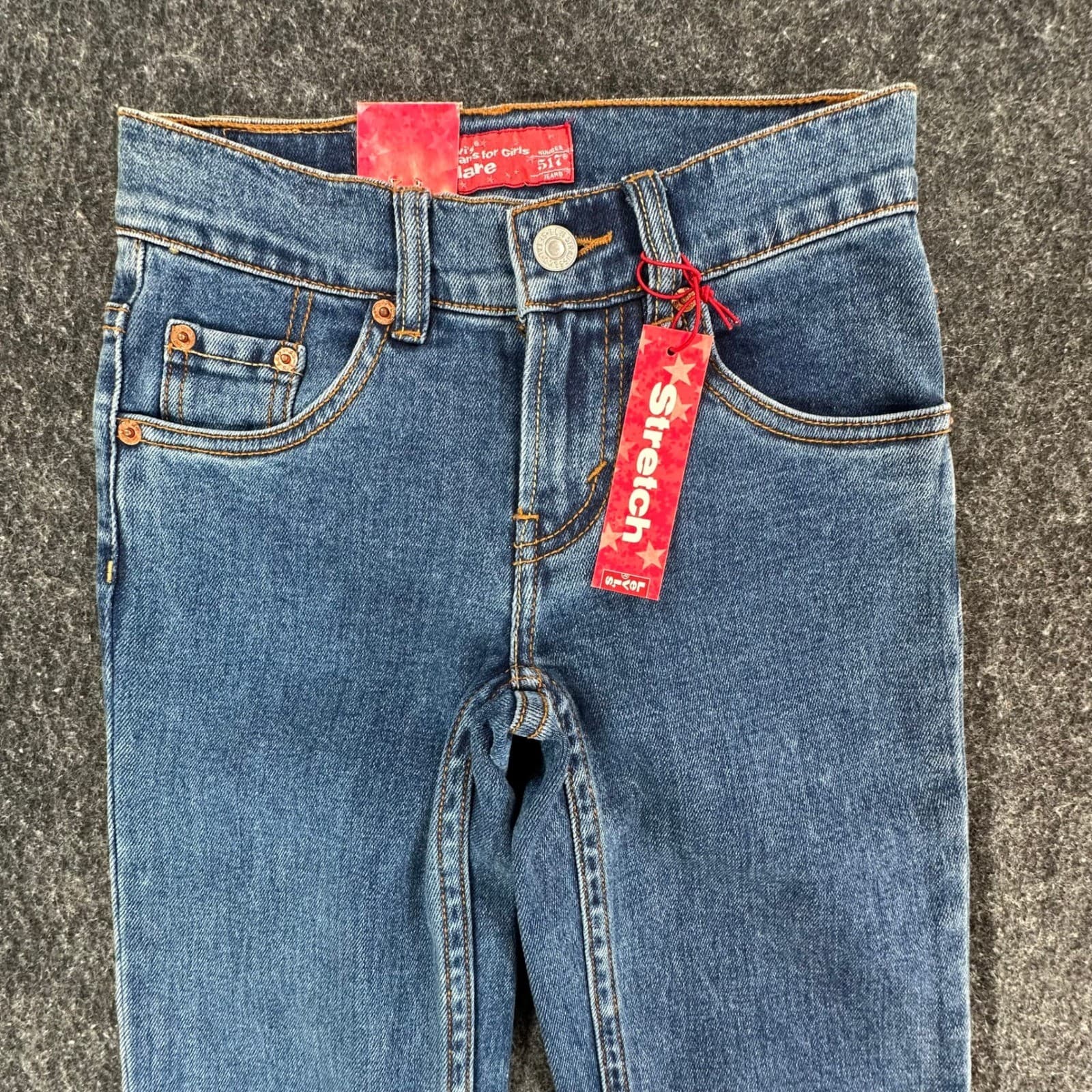 Levi's 517 Flare Jeans Girls 7 Blue Cotton Stretch Regular Fit Y2K Vintage NWT - Thumbnail 9