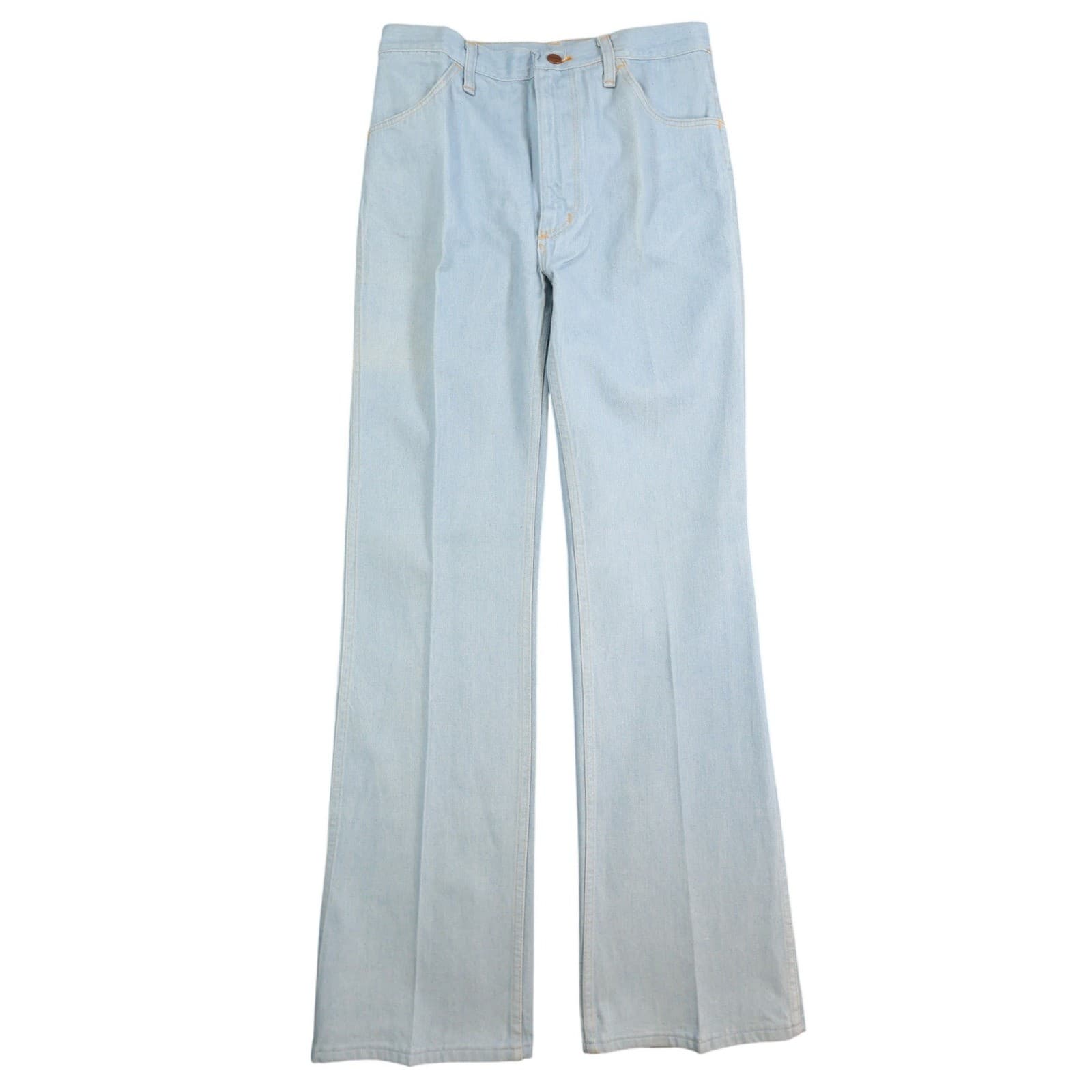 Maverick Boot Jean Mens 33 Light Blue Cotton Bootcut Vintage 80s New Old Stock - Thumbnail 2