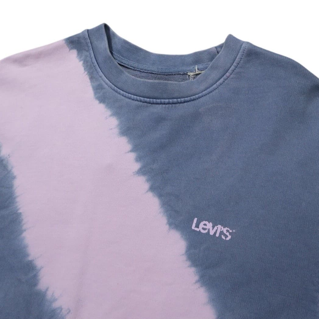 Levi's Sweatshirt Mens S Blue Excellent Tie Dye Relaxed Crewneck Long Sleeve - Thumbnail 3