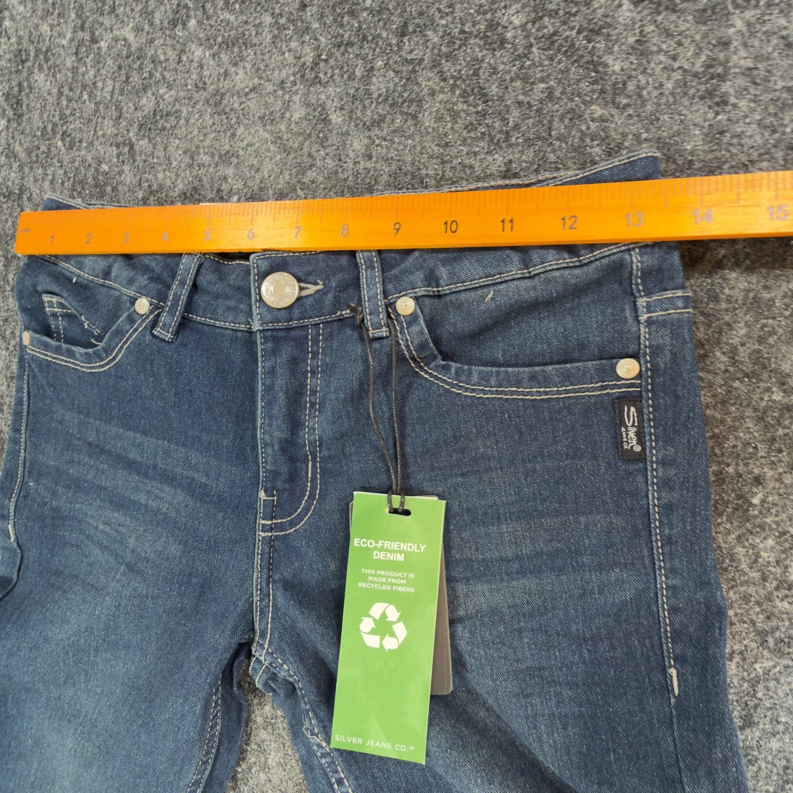 Silver Jeans Co Suki Skinny Jeans Girls 8 Dark Wash Blue Recycled Denim New - Thumbnail 5
