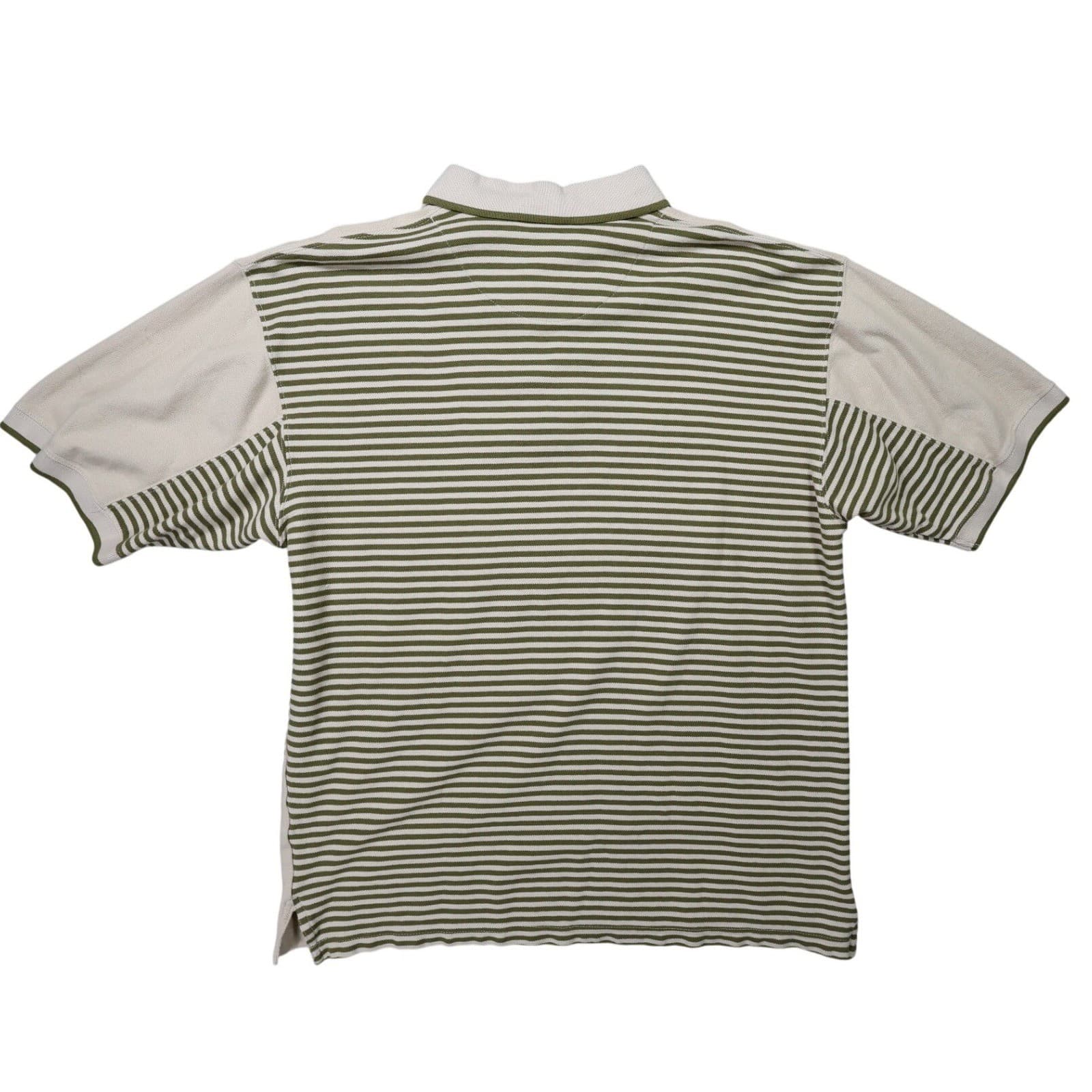 R&R Casuals Polo Shirt Mens XL Beige Excellent Vintage Striped 1414 - Thumbnail 2