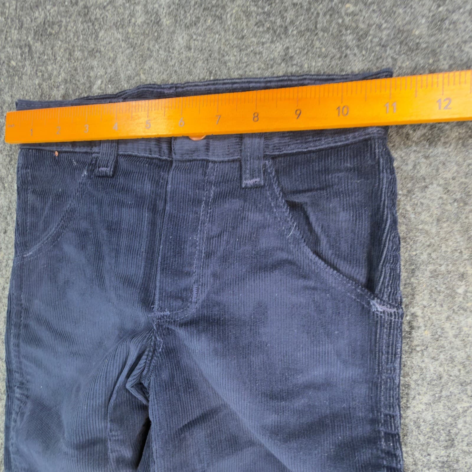 Young Maverick Corduroy Boot Jeans Boys 6 Navy Cotton Blend Vintage 80s USA NOS - Thumbnail 6