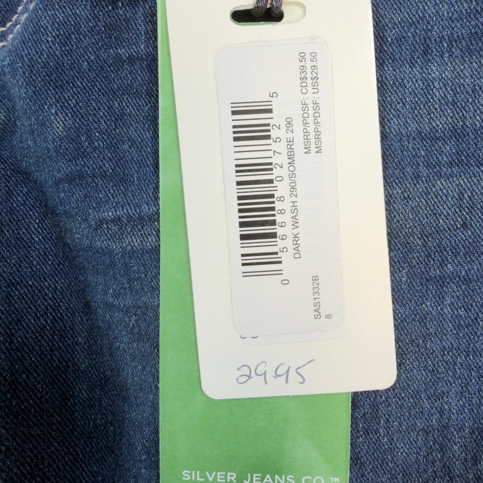 Silver Jeans Co Suki Skinny Jeans Girls 8 Dark Wash Blue Recycled Denim New - Thumbnail 8