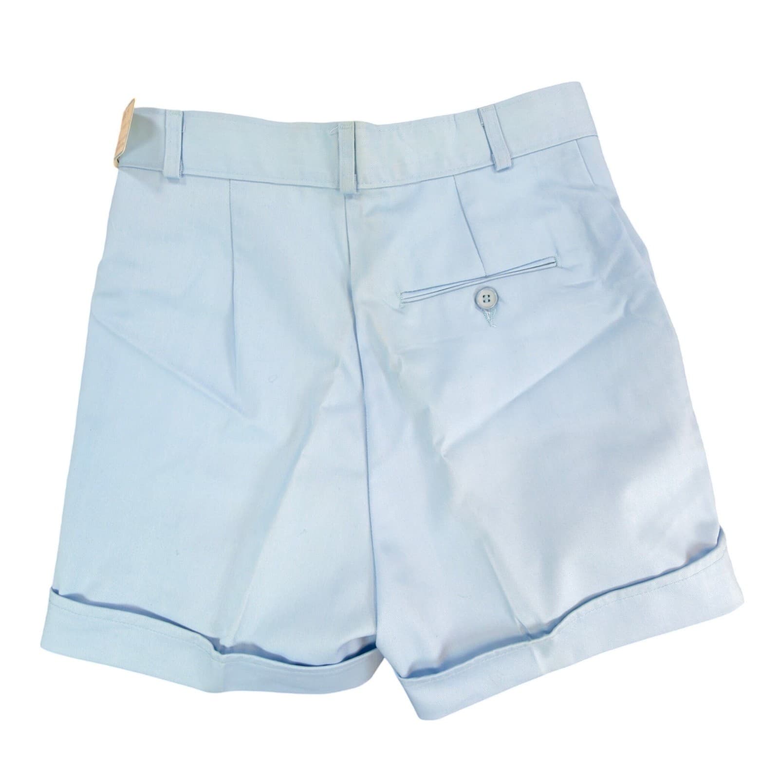 Maverick Shorts Juniors 9 Powder Blue Vintage Pleated Cuffed USA Deadstock NOS - Thumbnail 2