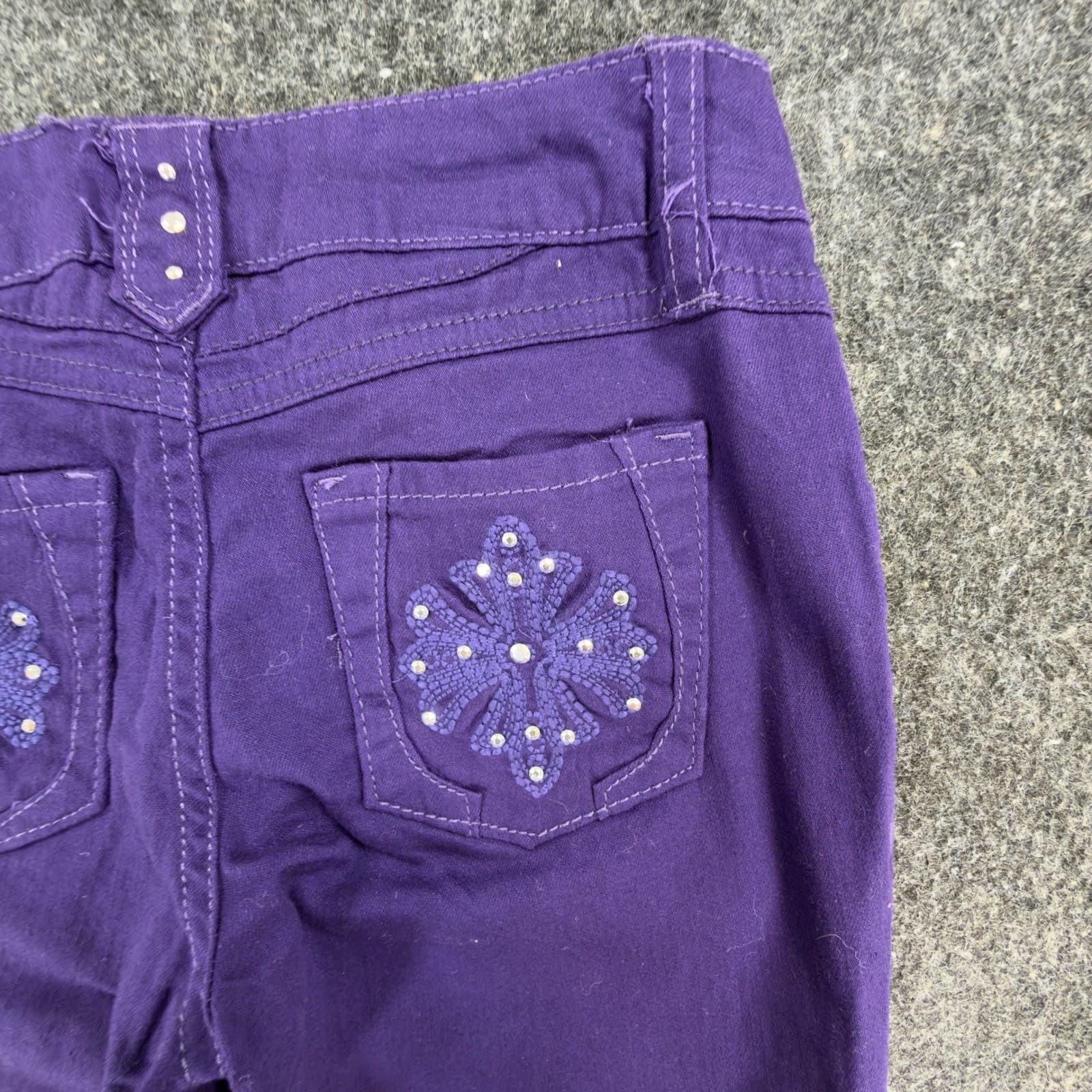 Jolt Skinny Jeans Girls Size 10 Purple Cotton Blend Embellished Y2K 2010s NWT - Thumbnail 13