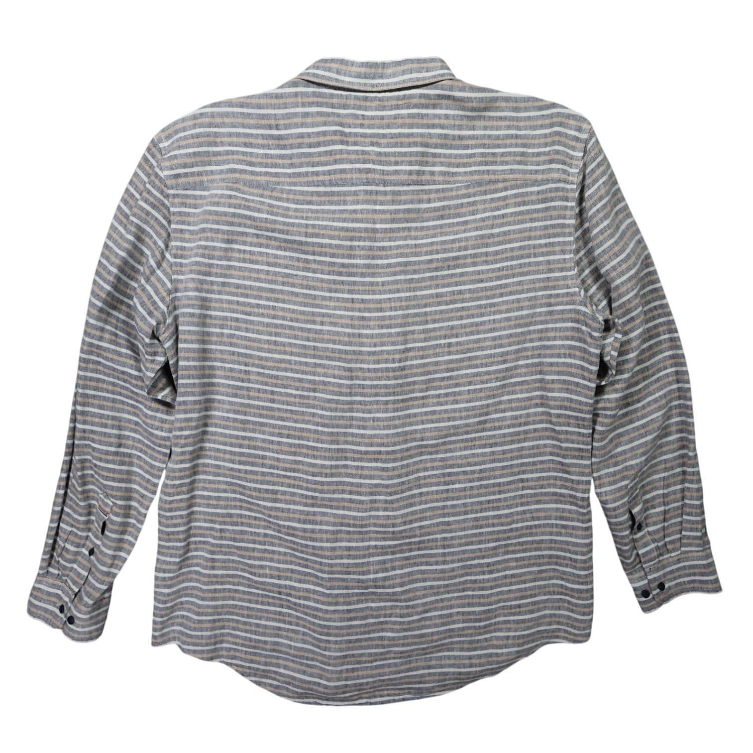 Tommy Hilfiger Button Down Shirt Mens XXL Blue Excellent Vintage Striped Linen - Thumbnail 3