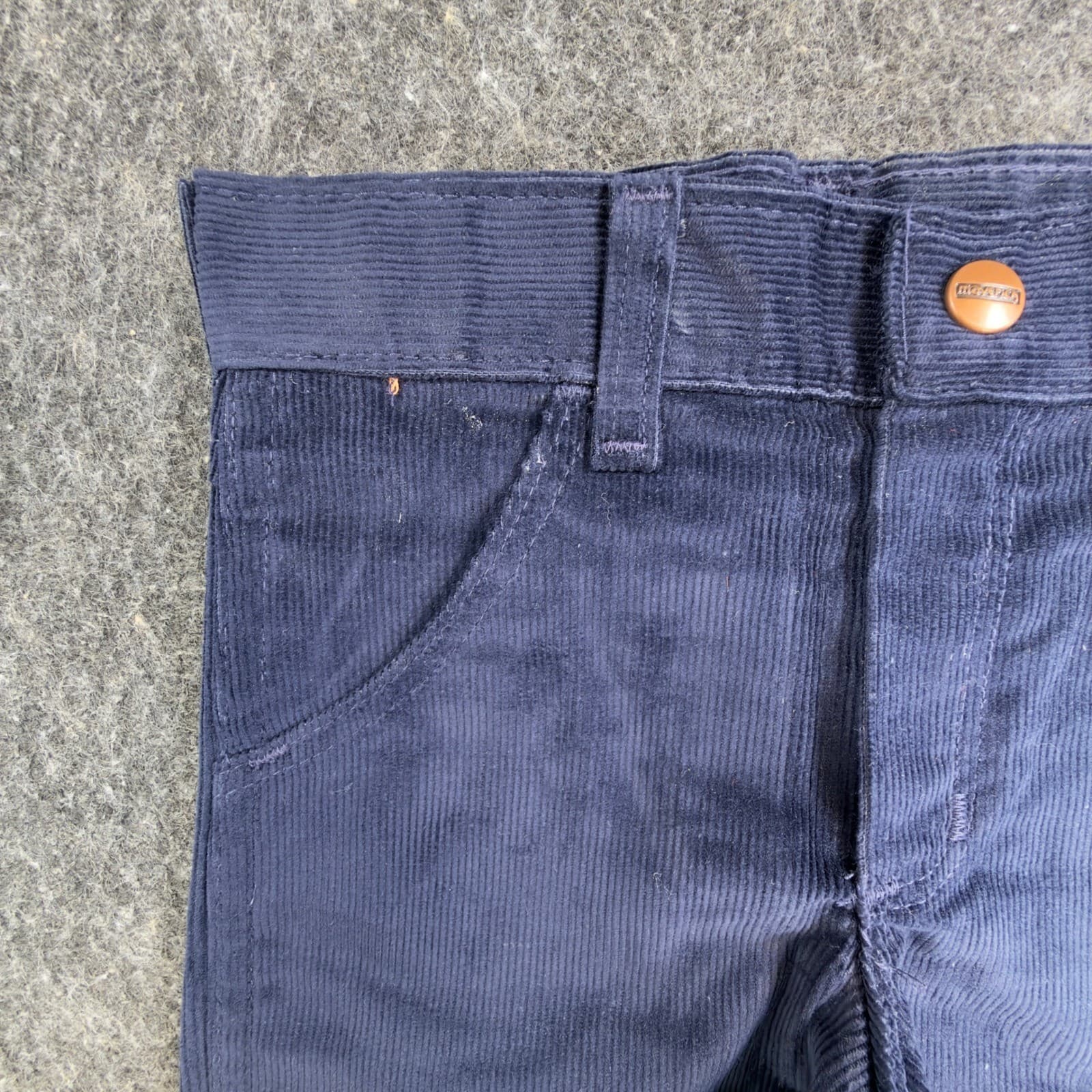 Young Maverick Corduroy Boot Jeans Boys 6 Navy Cotton Blend Vintage 80s USA NOS - Thumbnail 12
