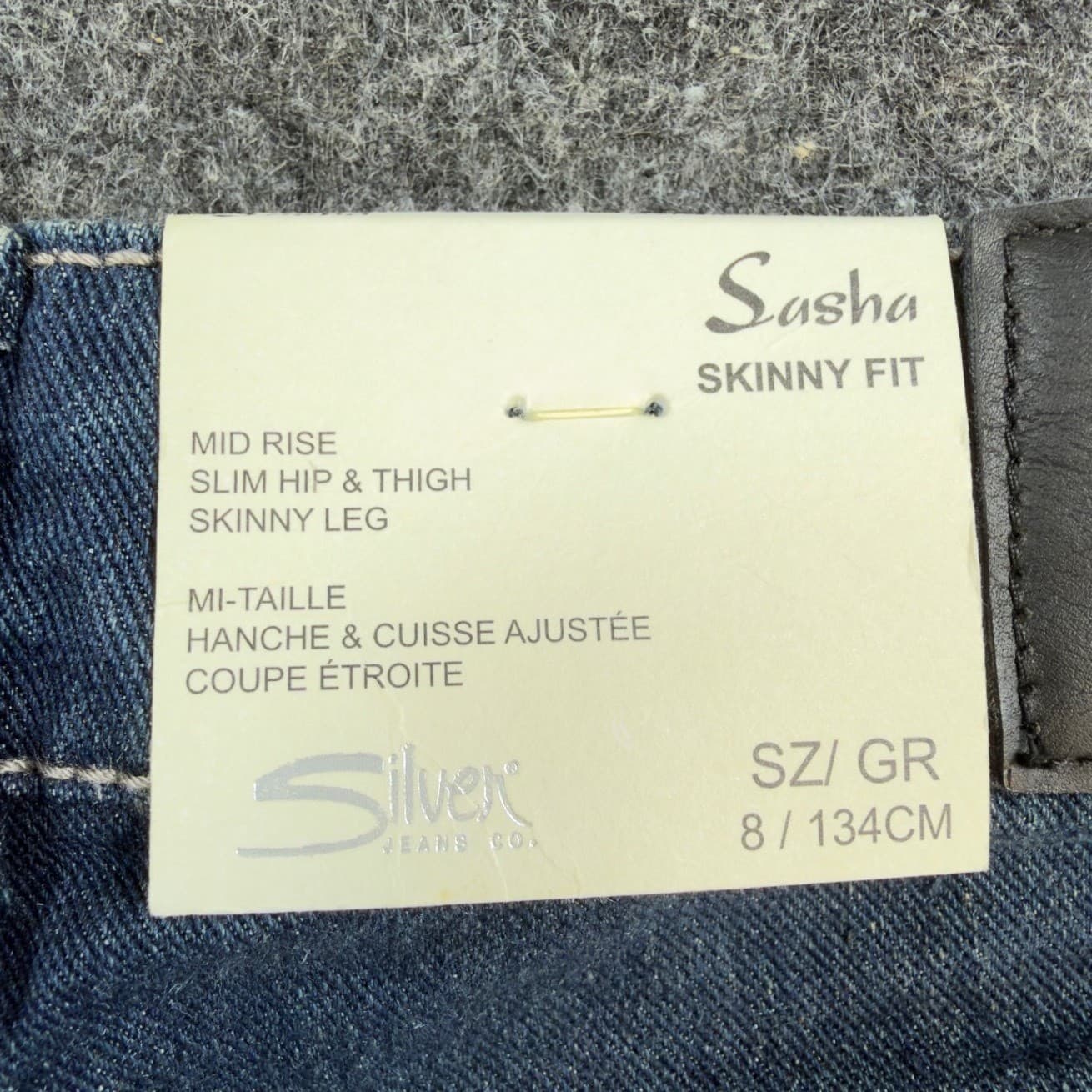 Silver Jeans Co Suki Skinny Jeans Girls 8 Dark Wash Blue Recycled Denim New - Thumbnail 7