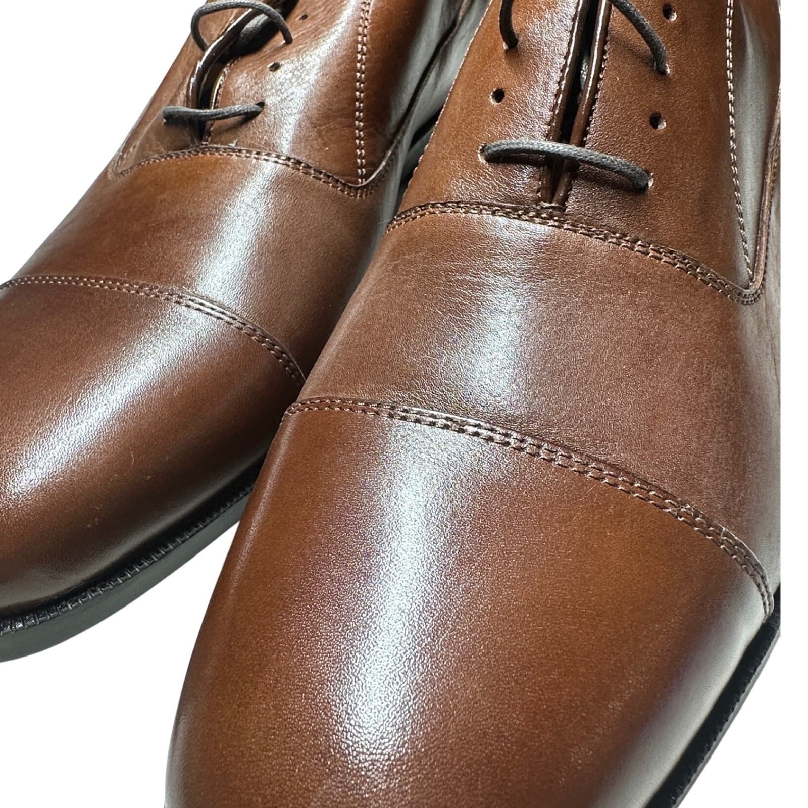 Florsheim Savona 5 Eye Mens 13 D Tan NEW Cap Toe Oxford Dress Shoes - Thumbnail 4